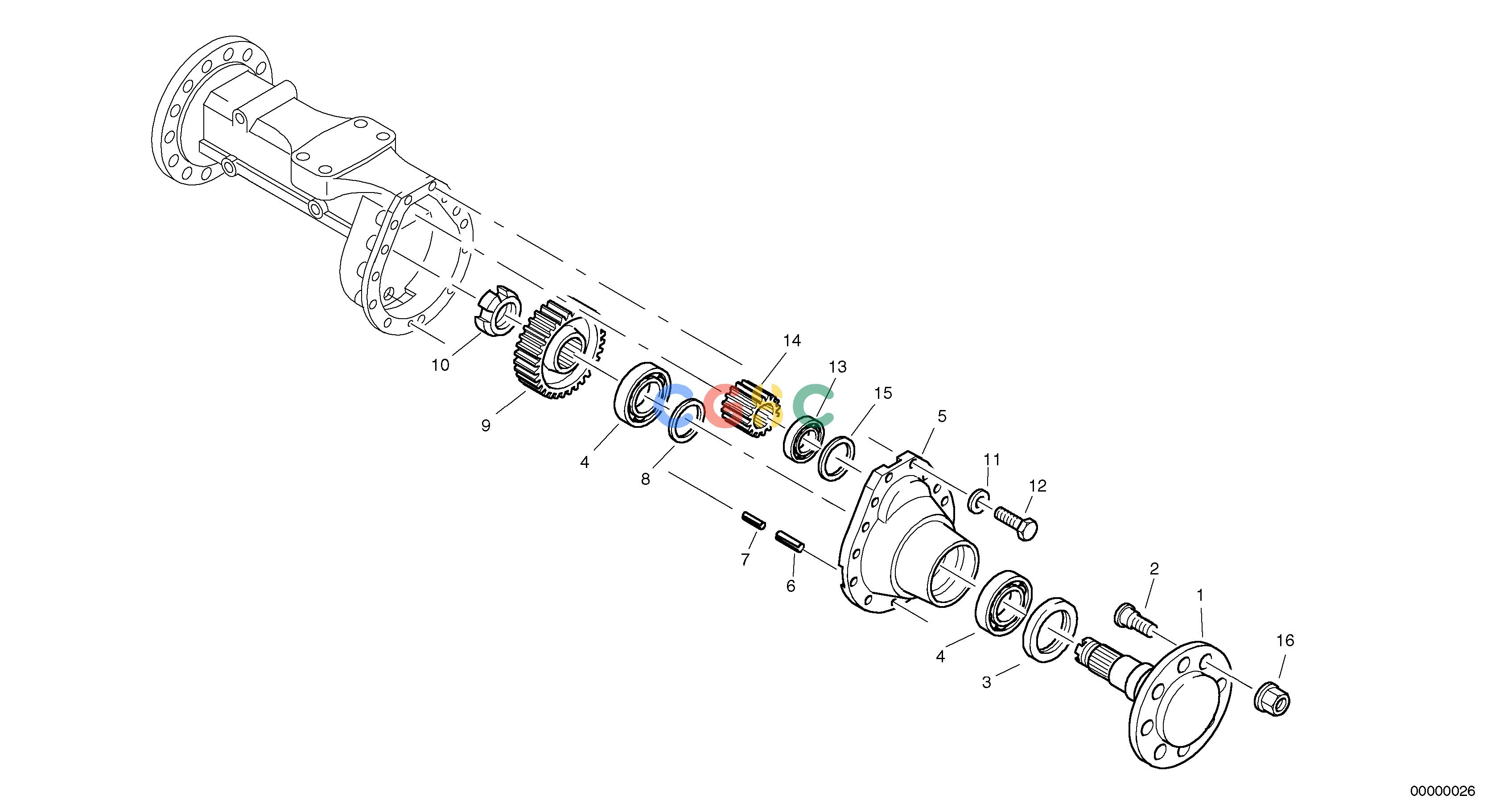 沃尔沃零件查询L32 Final drive - portal-front axleTYPE 184 SER NO - 22001840001-NoneNoneNoneNoneAutodata Volvo online