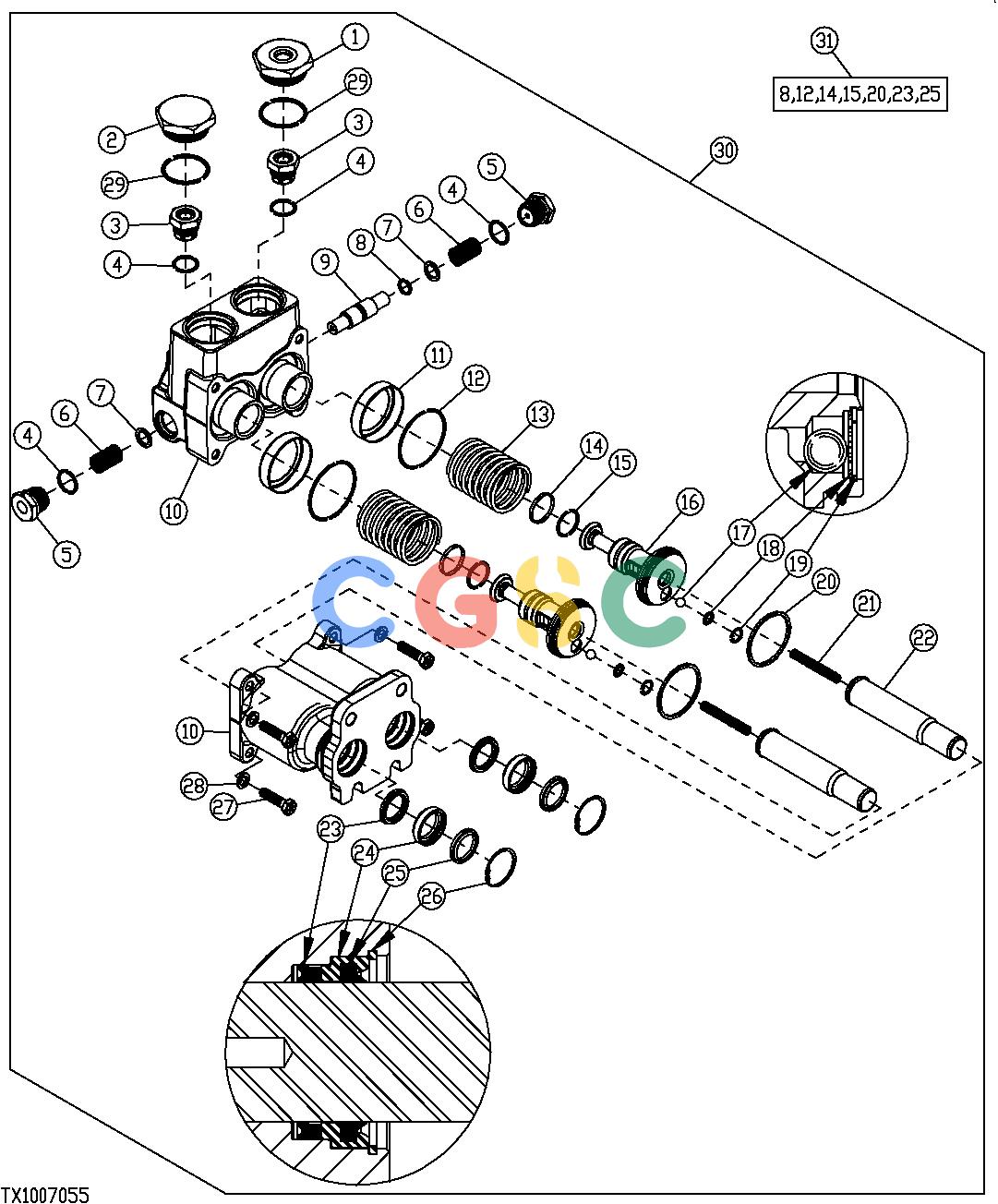约翰迪尔零件查询410G - BACKHOE, LOADER Brake Valve AssemblyEPC John Deere online