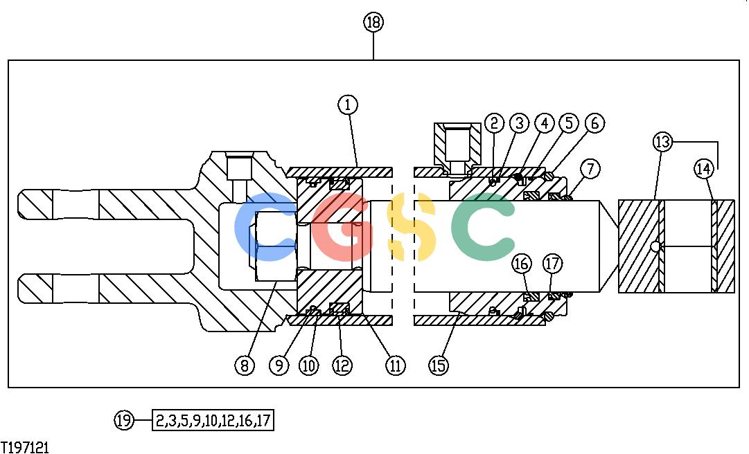 约翰迪尔零件查询210C - BACKHOE, LOADER Multi-Purpose Bucket Cylinder and Repair Kit (Replacement Cylinder)EPC John Deere online