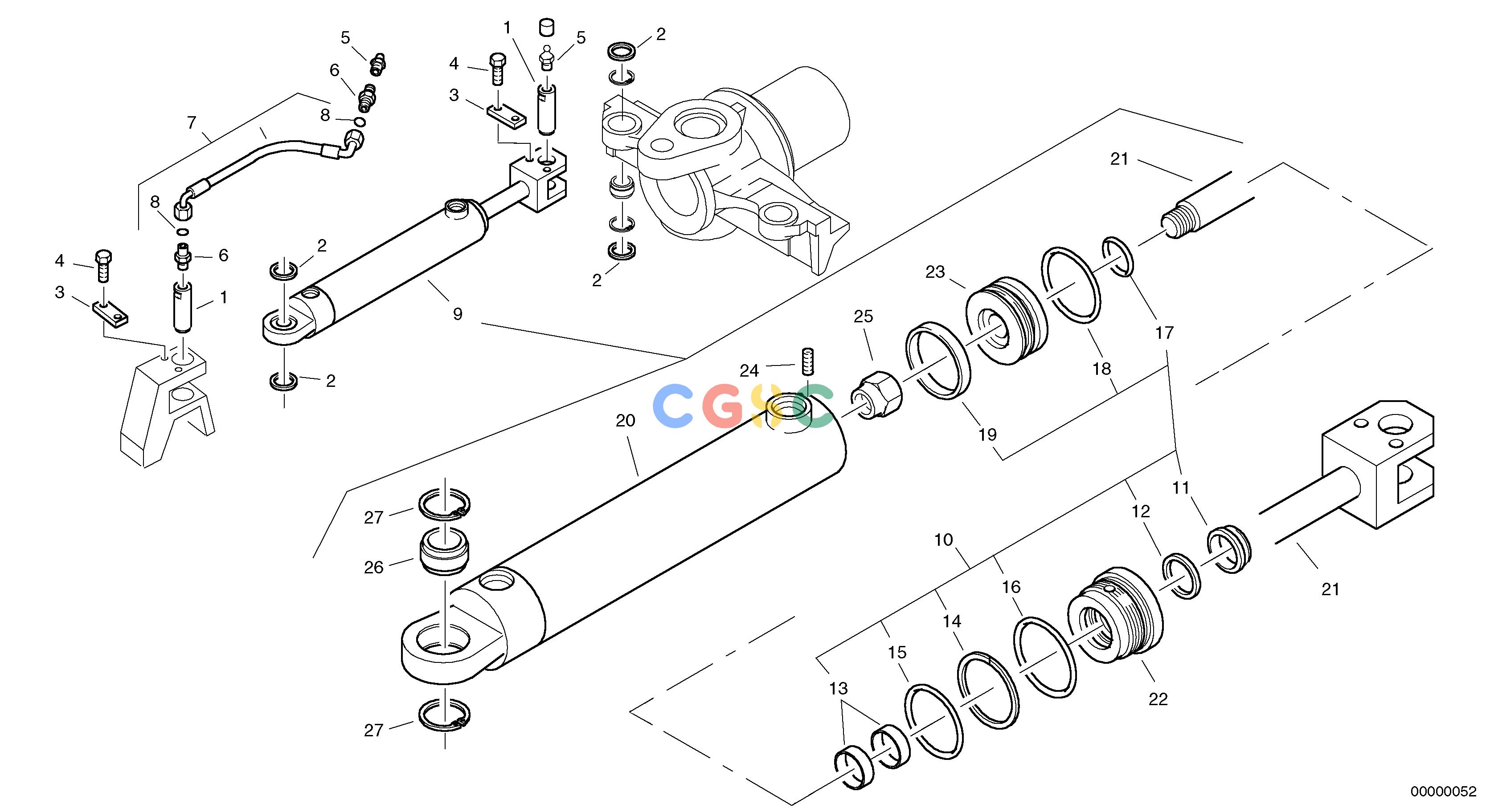 沃尔沃零件查询L32 Steering cylinderTYPE 184 SER NO - 22001840001-NoneNoneNoneNoneAutodata Volvo online