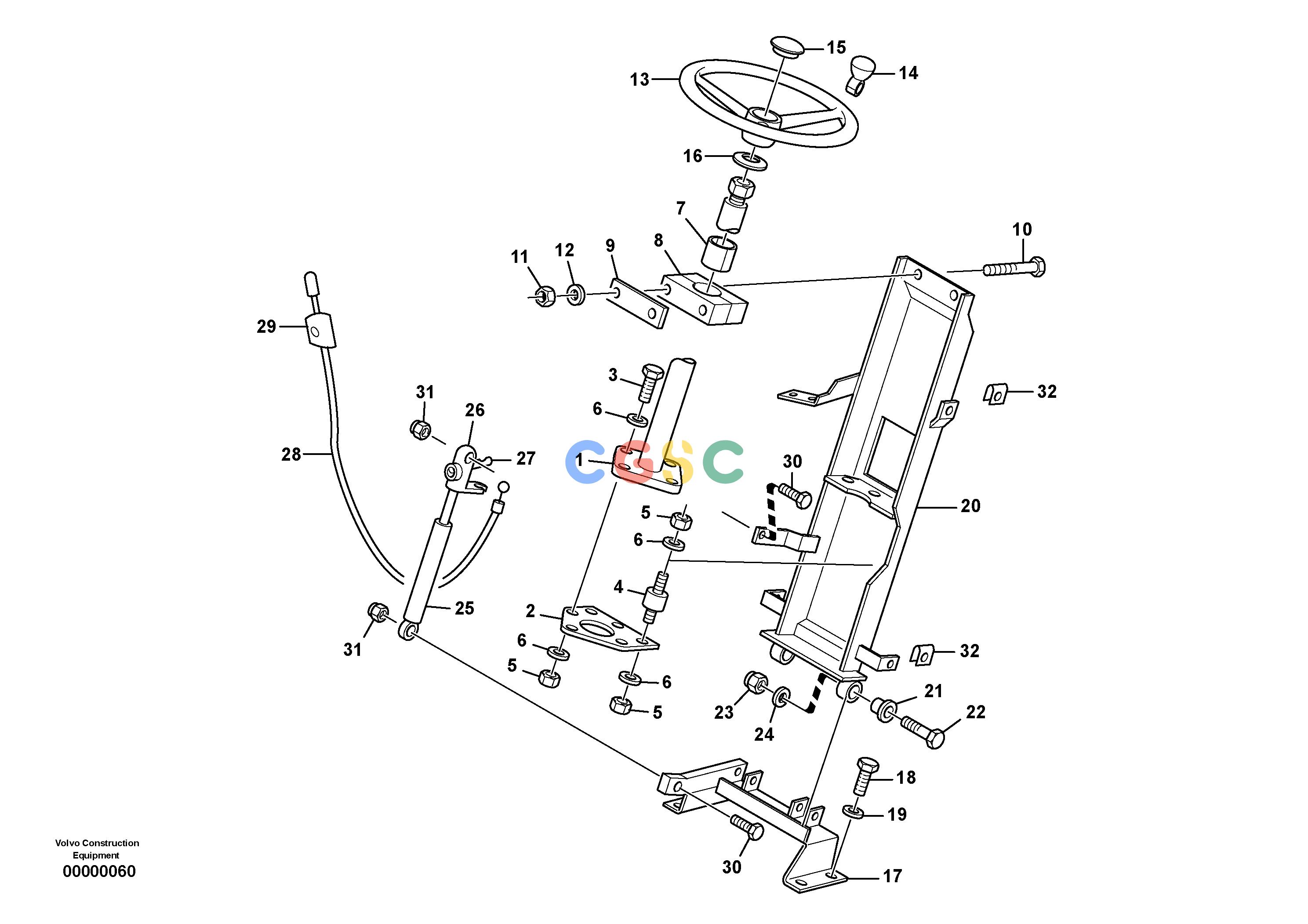 沃尔沃零件查询L35 Steering assemblyTYPE 186, 188, 189 SER NO - 22001860001-1880001NoneNoneNoneAutodata Volvo online