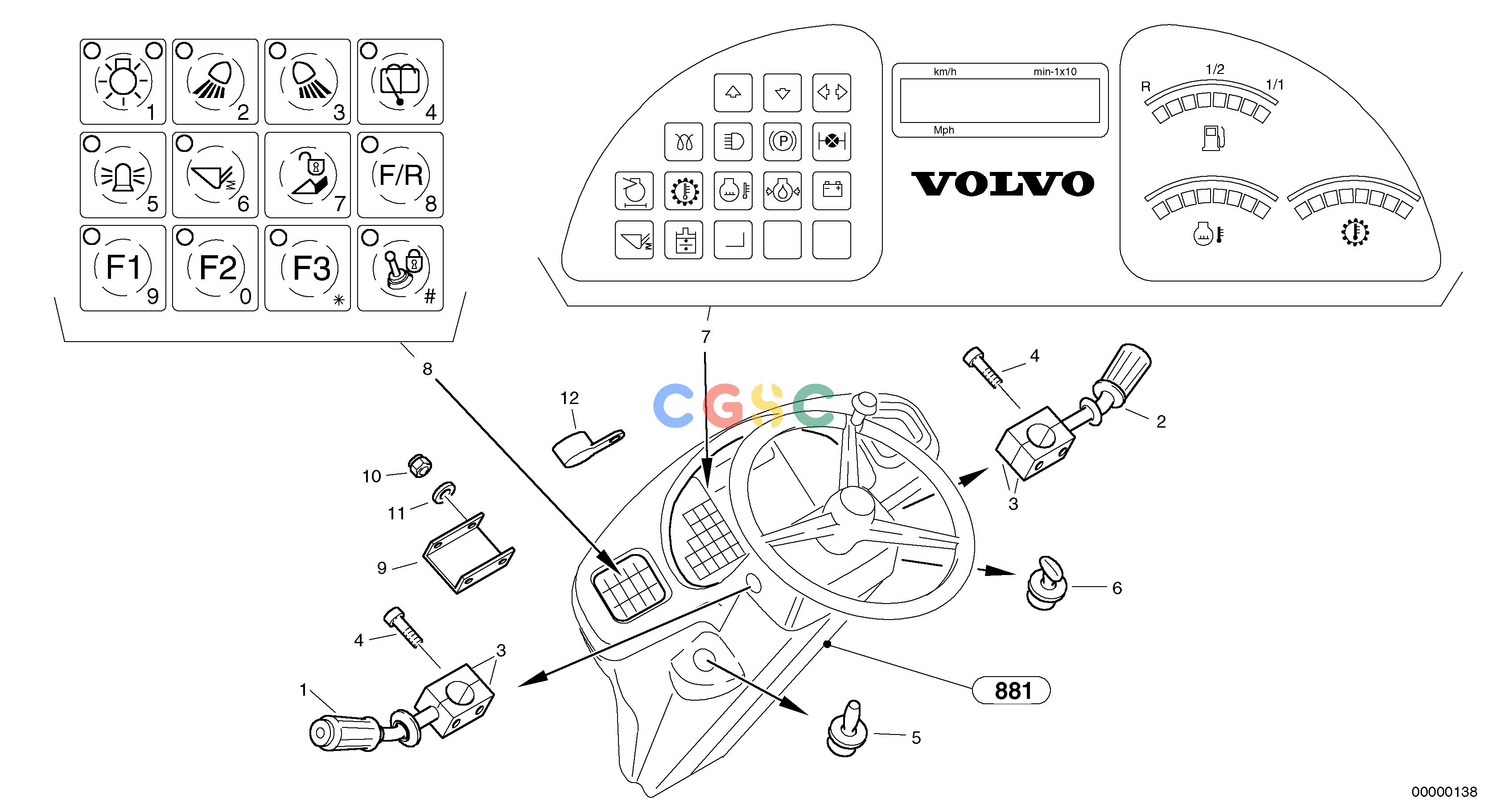 沃尔沃零件查询L32 Instruments panelTYPE 184 SER NO - 22001840001-NoneNoneNoneNoneAutodata Volvo online