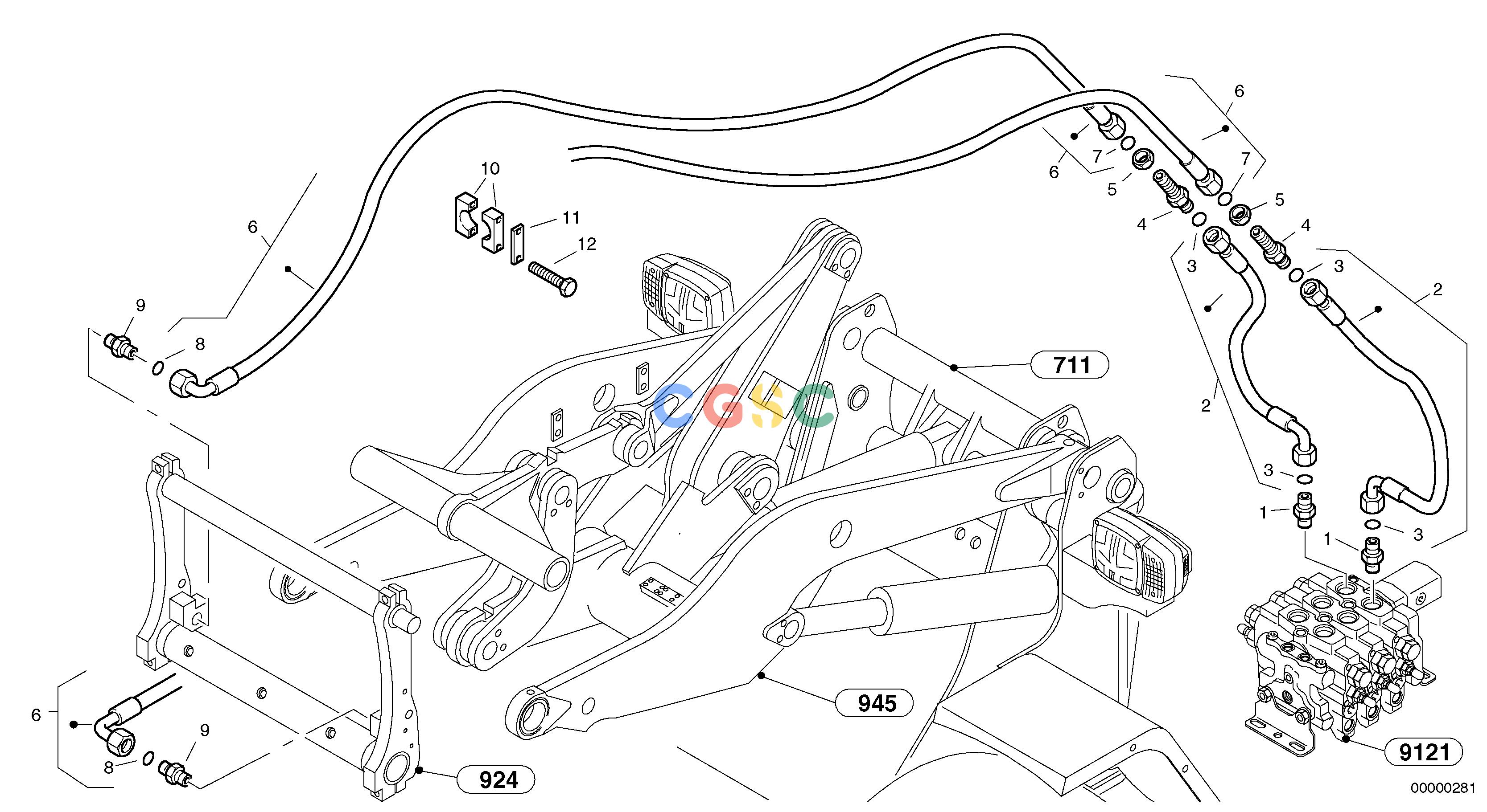 沃尔沃零件查询L40 Lines to attachment mounting plate - TpzTYPE 191, 192 SER NO - 10001910001-1920001NoneNoneNoneAutodata Volvo online