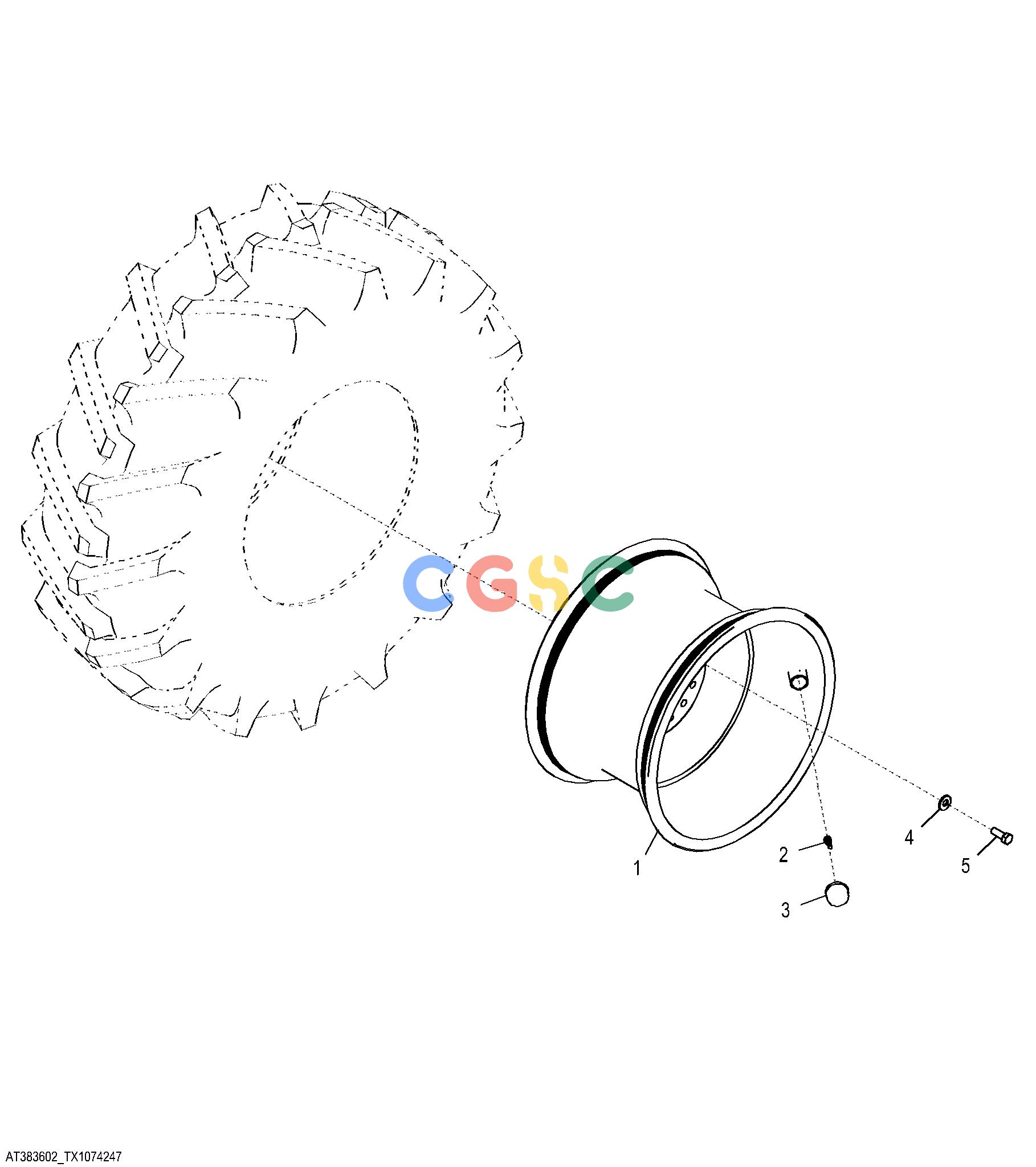 约翰迪尔零件查询1200 - AXLE Rim - 24.5-32 16PR Firestone Tubeless Tire (Narrow)EPC John Deere online
