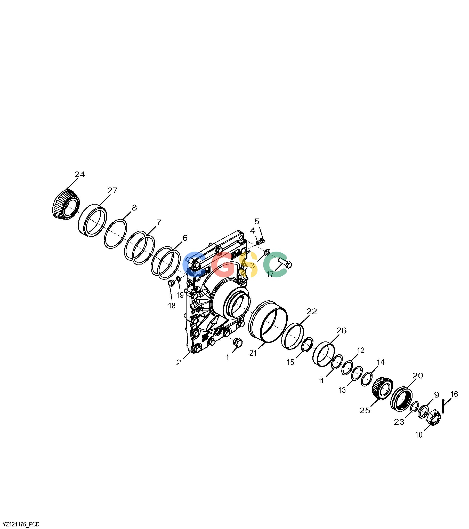 约翰迪尔零件查询1400 - AXLE YZ121176 Standard Input Housing, OscEPC John Deere online