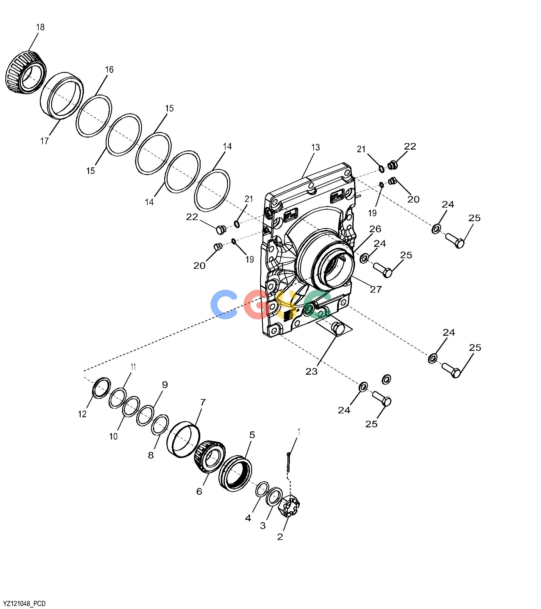 约翰迪尔零件查询643K - FELLER BUNCHER YZ121048 Std Input Housing Osc(1400) Front/Heavy Extreme Duty/SwedaEPC John Deere online