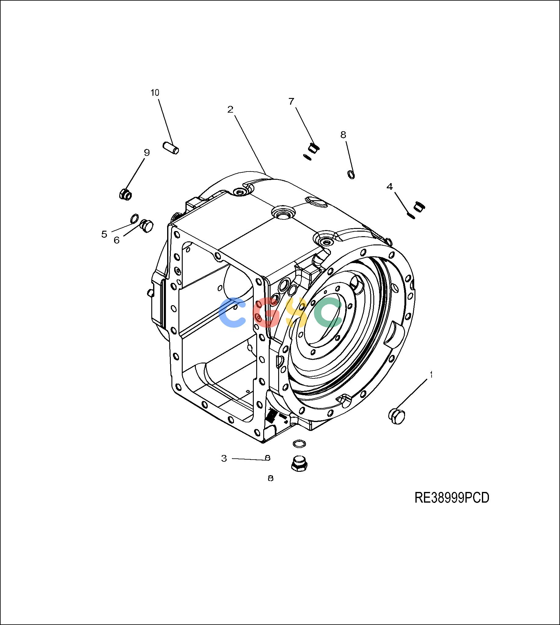 约翰迪尔零件查询1200 - AXLE RE38999 Differential CaseEPC John Deere online