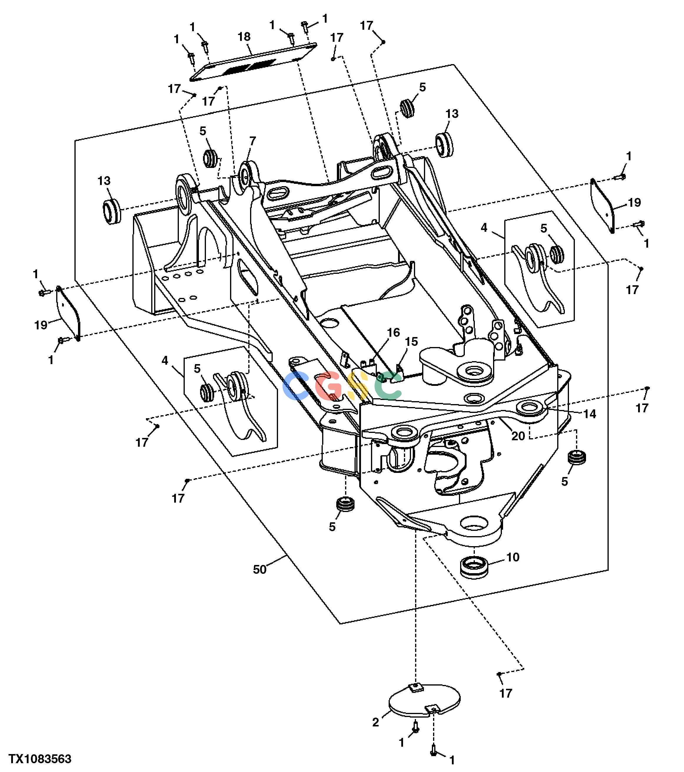 约翰迪尔零件查询1200 - AXLE EQUIPMENT FRAME - DUAL FUNCTION, W/OUT FENDERS (648H)EPC John Deere online