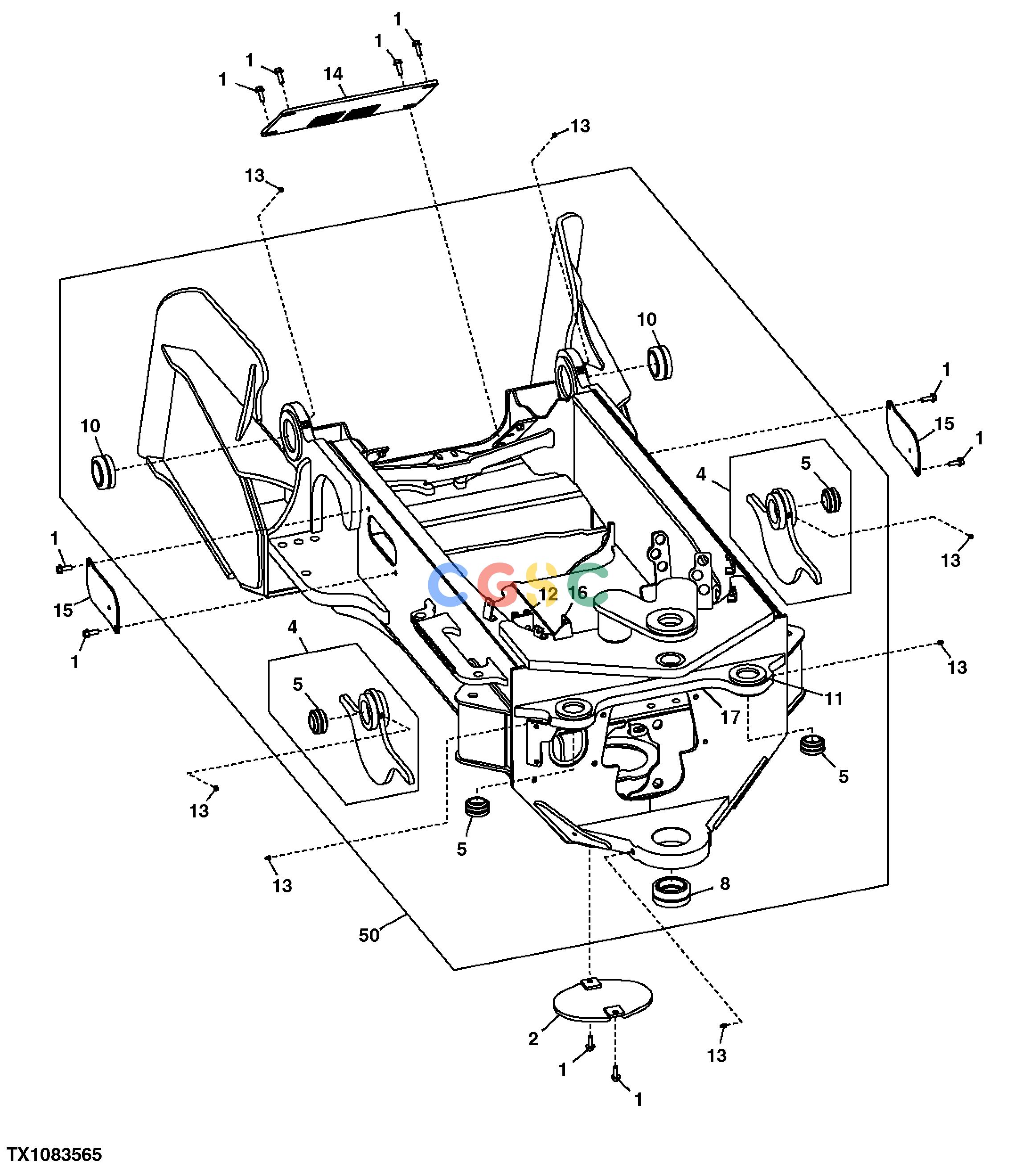 约翰迪尔零件查询1200 - AXLE EQUIPMENT FRAME - SINGLE FUNCTION, WITH FENDERS (648H)EPC John Deere online