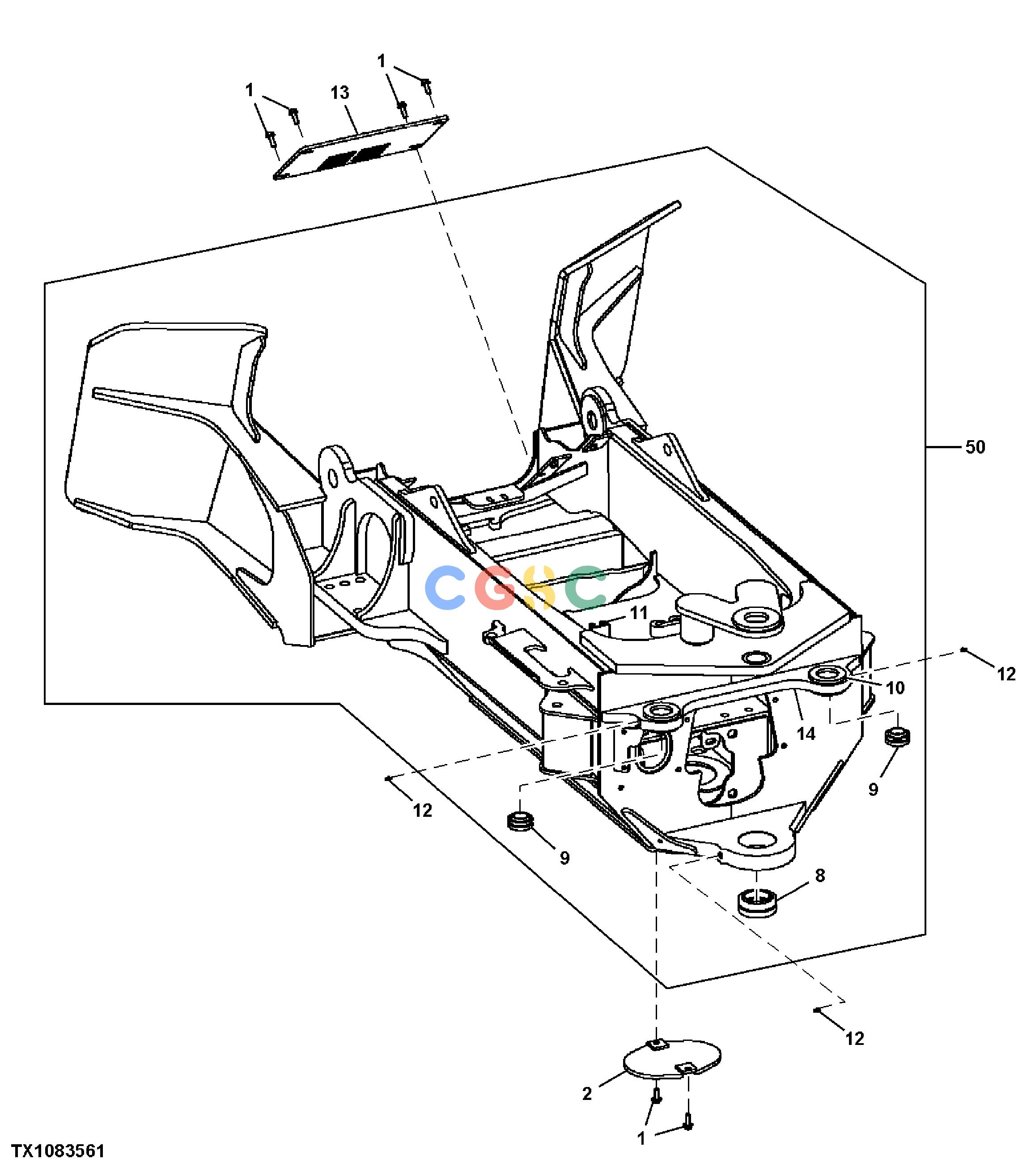 约翰迪尔零件查询1200 - AXLE EQUIPMENT FRAME - CABLE (640H)EPC John Deere online