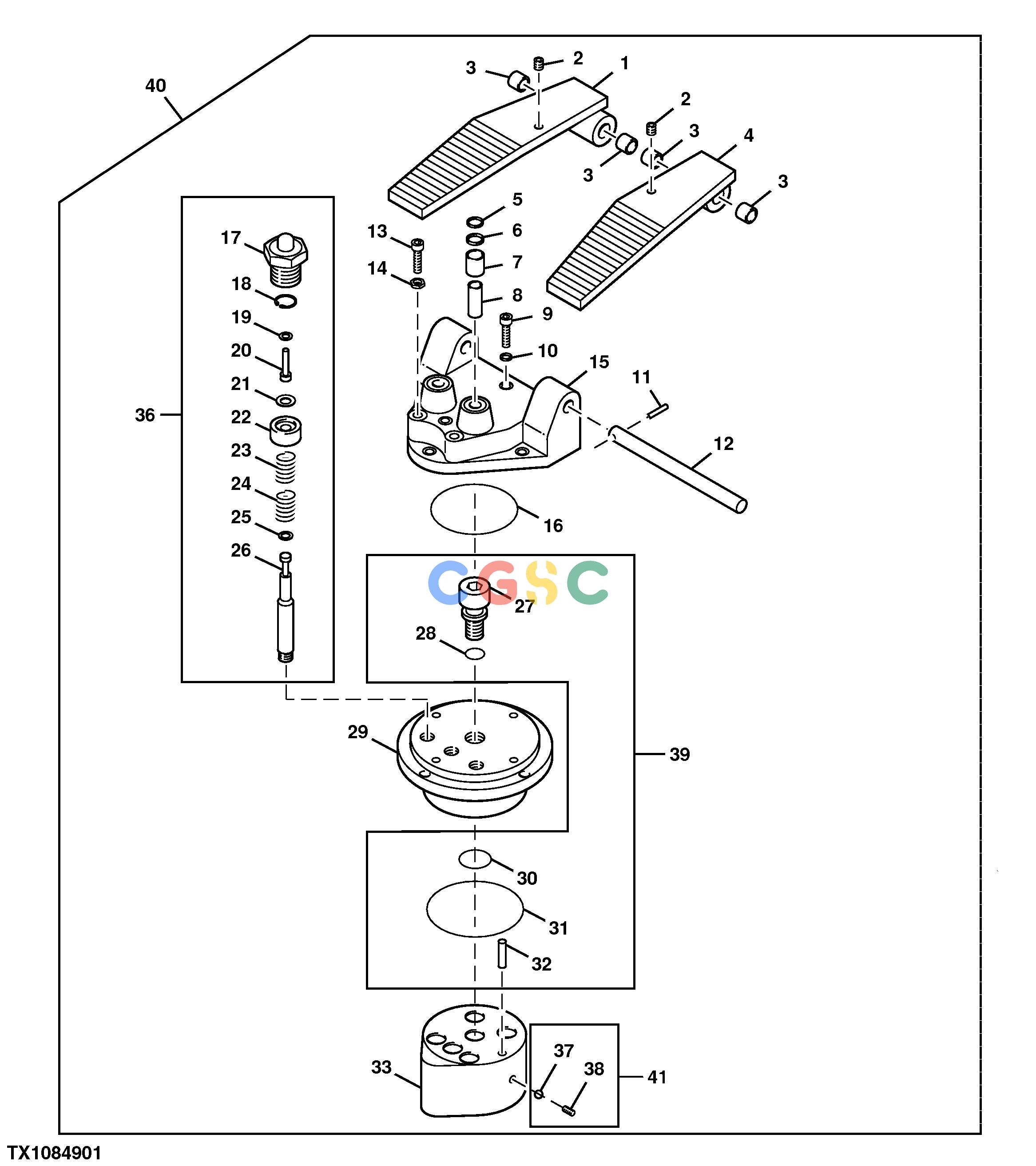 约翰迪尔零件查询1200 - AXLE Valve Control (Transmission) (Two-Pedal) (Forward-Reverse)EPC John Deere online