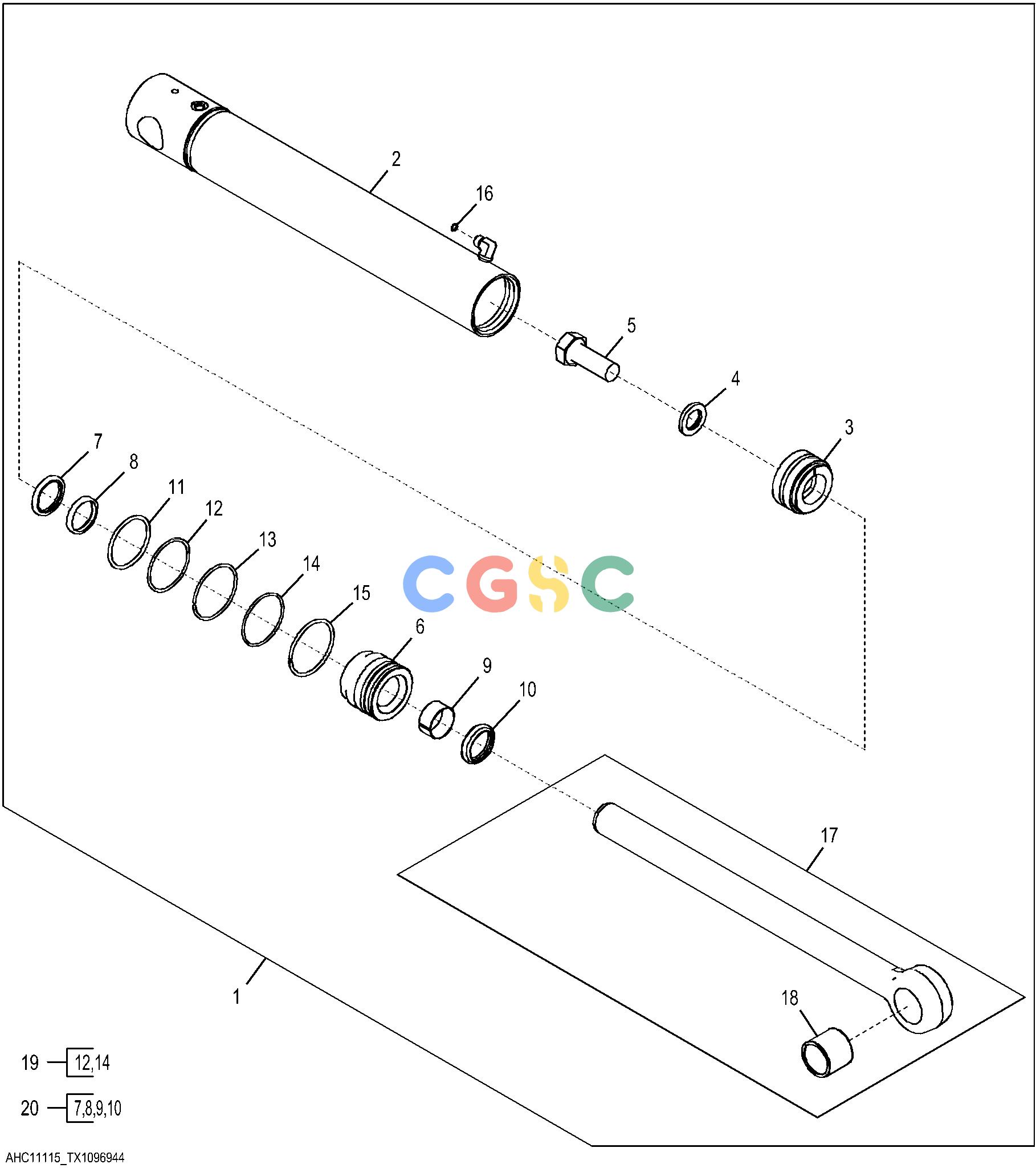 约翰迪尔零件查询310SK TC - BACKHOE, LOADER Hydraulic Thumb Cylinder (207436 - )EPC John Deere online