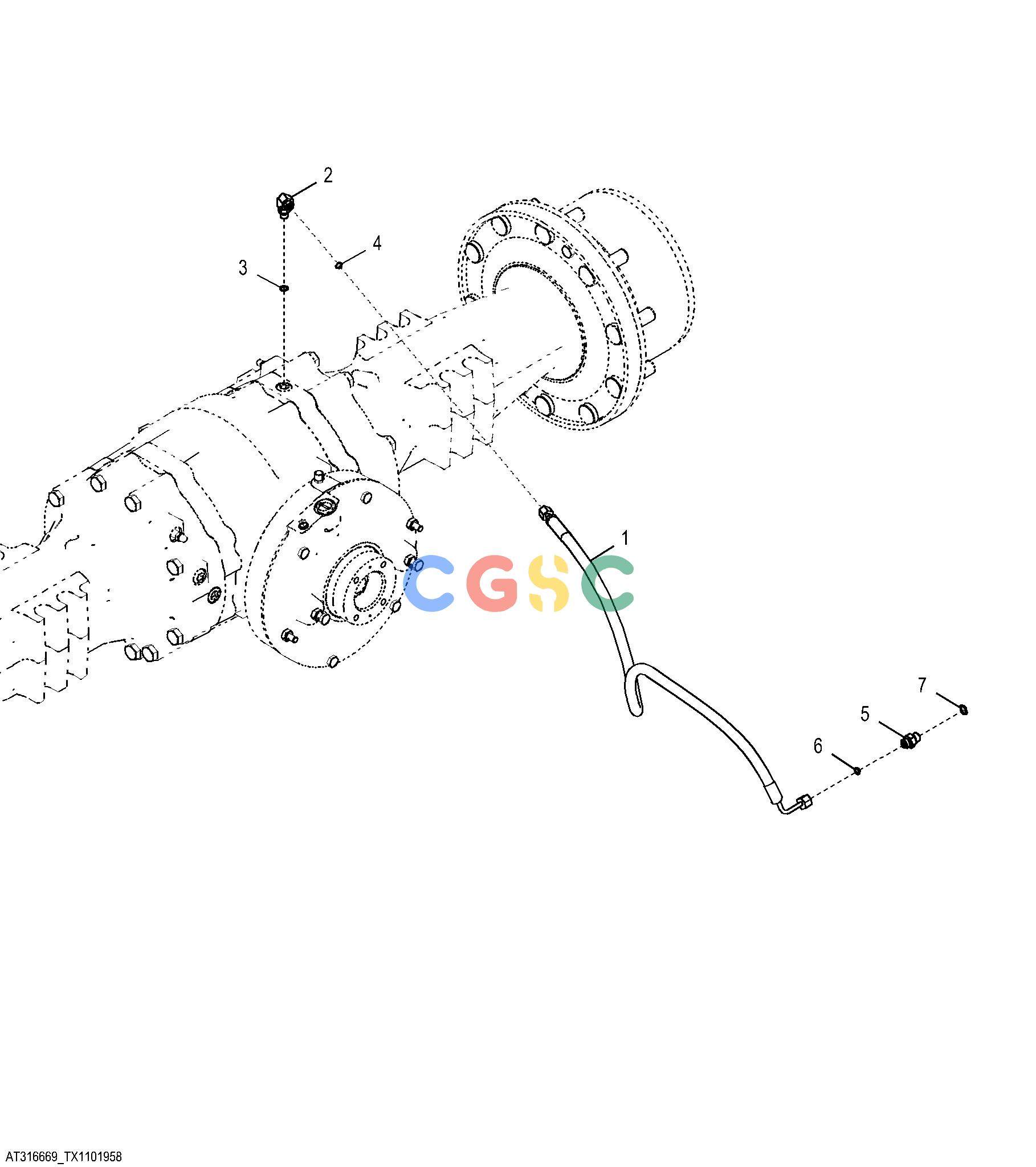 约翰迪尔零件查询410K TC - BACKHOE, LOADER Differential Lock PlumbingEPC John Deere online