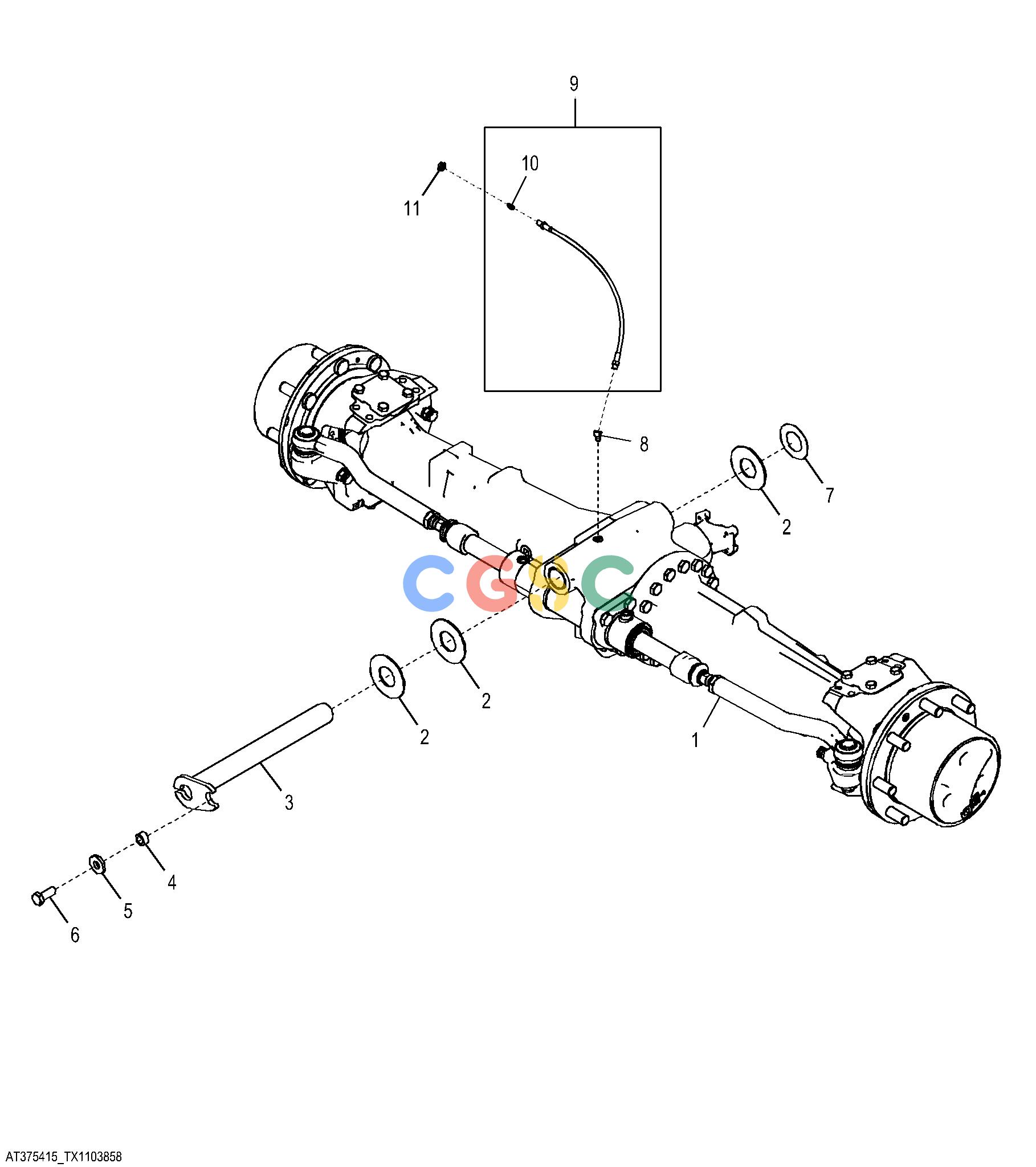 约翰迪尔零件查询410K TC - BACKHOE, LOADER Front Axle with MFWDEPC John Deere online