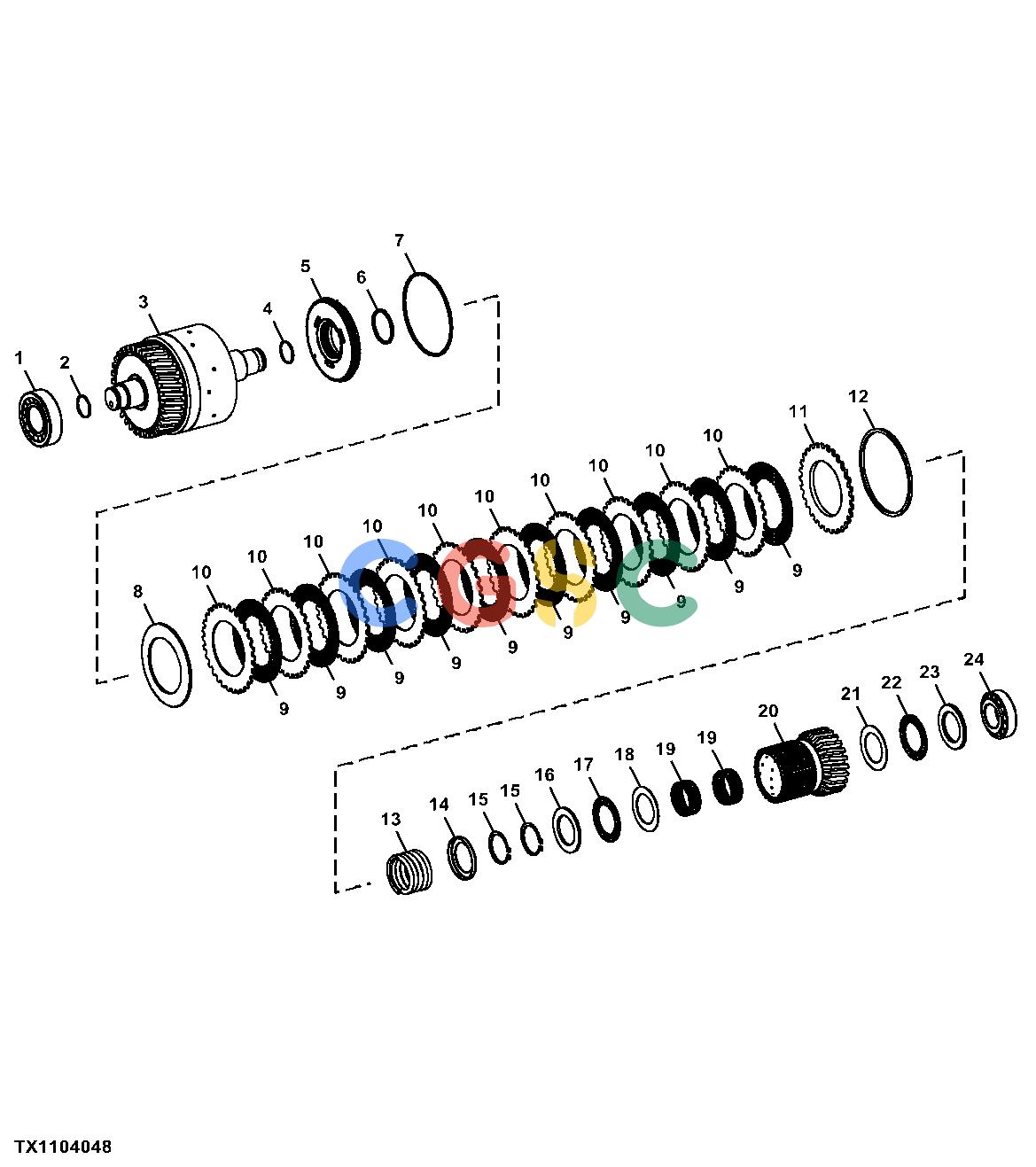 约翰迪尔零件查询410K TC - BACKHOE, LOADER First Speed Clutch AssemblyEPC John Deere online