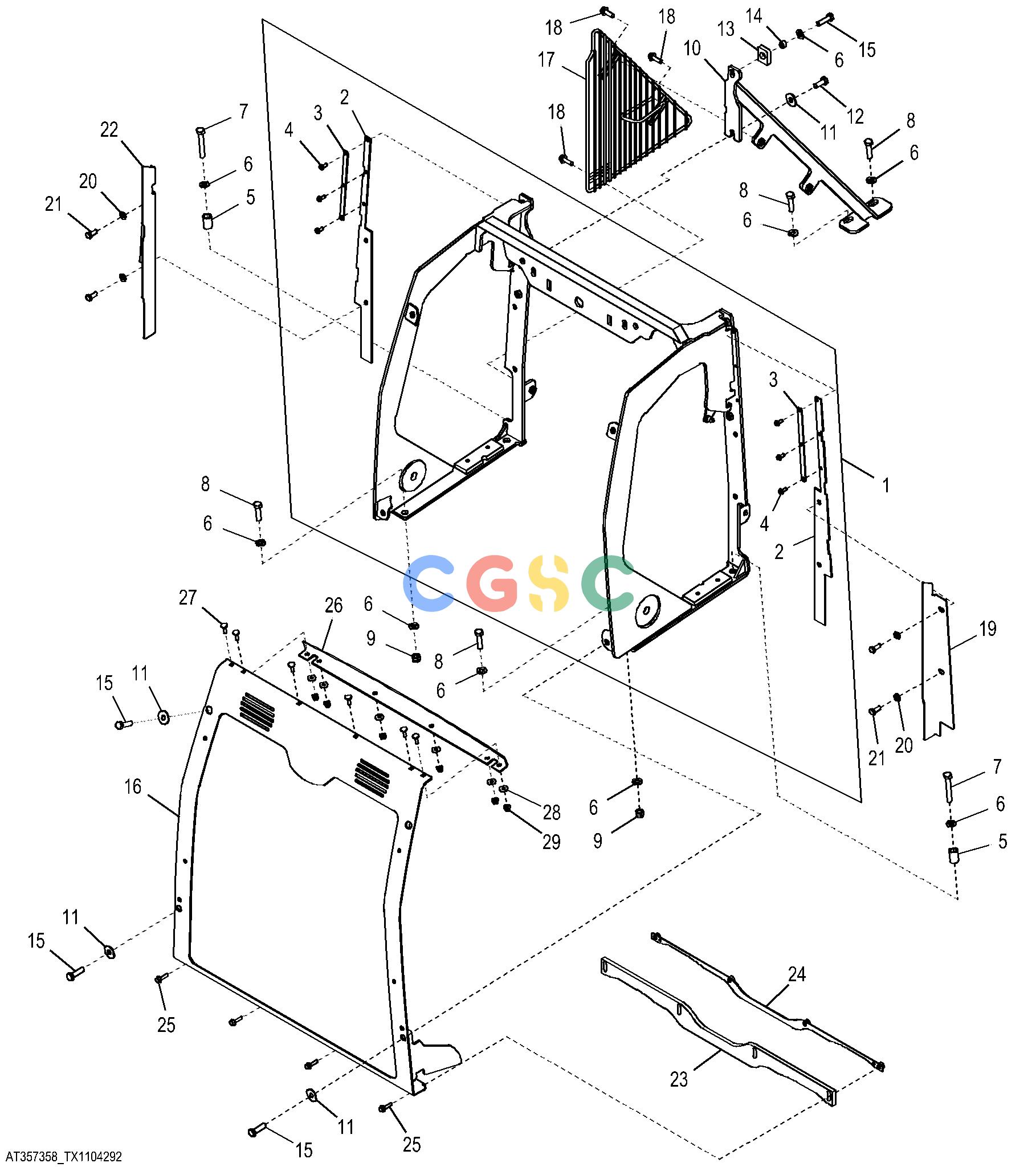 约翰迪尔零件查询310SK TC - BACKHOE, LOADER Grille FrameEPC John Deere online