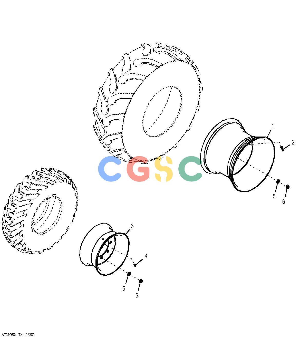 约翰迪尔零件查询410K TC - BACKHOE, LOADER Rim, 21L-24 in. and 12.5 X 80-18 in. Goodyear MFWDEPC John Deere online