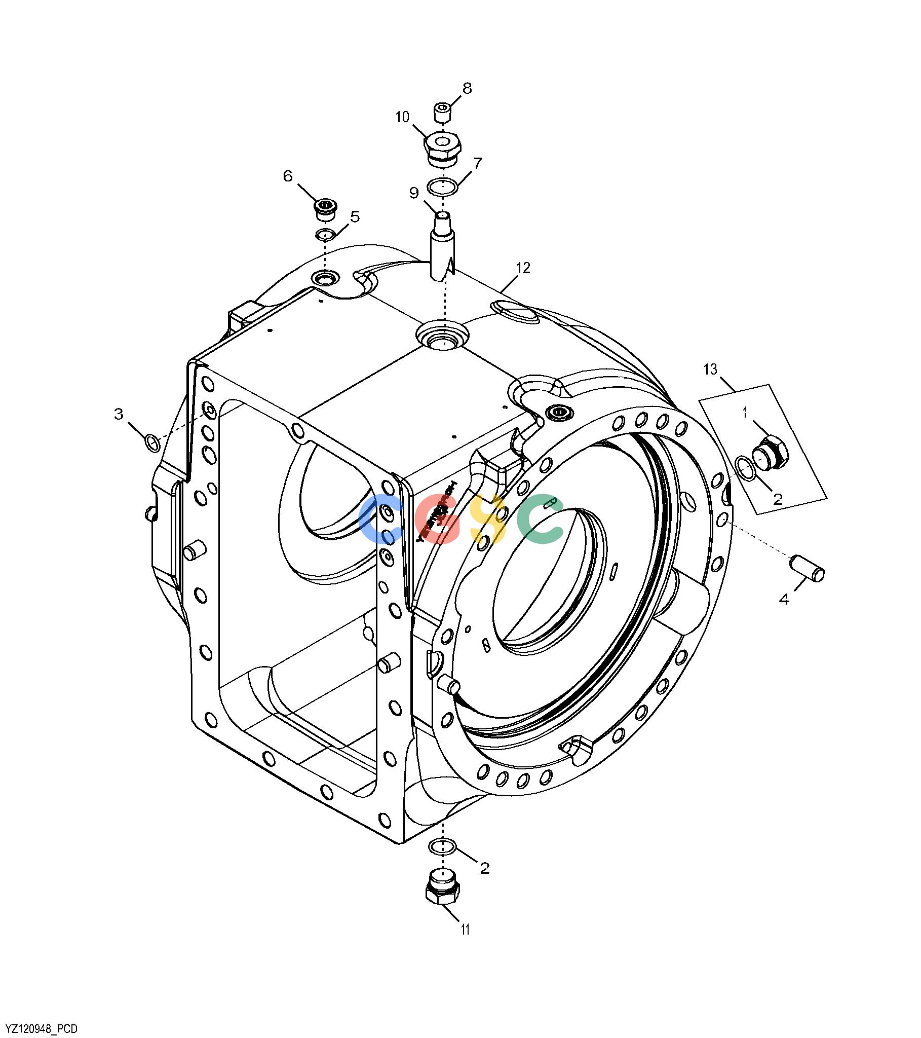 约翰迪尔零件查询RE160302 - AXLE YZ120948 Standard Differential CaseEPC John Deere online