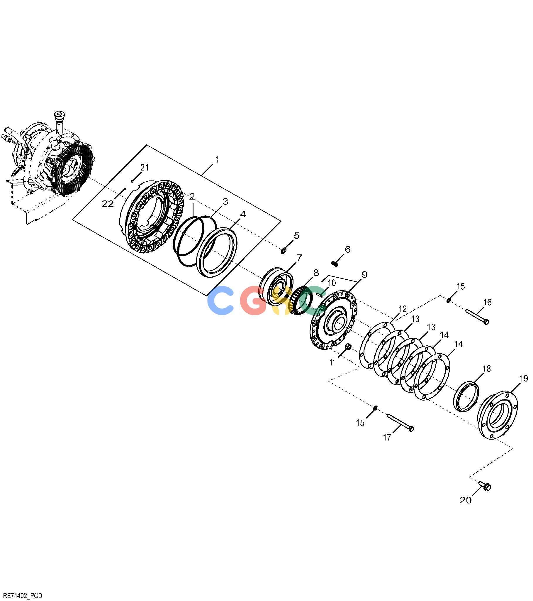 约翰迪尔零件查询1200 - AXLE RE71402 Differential LockEPC John Deere online