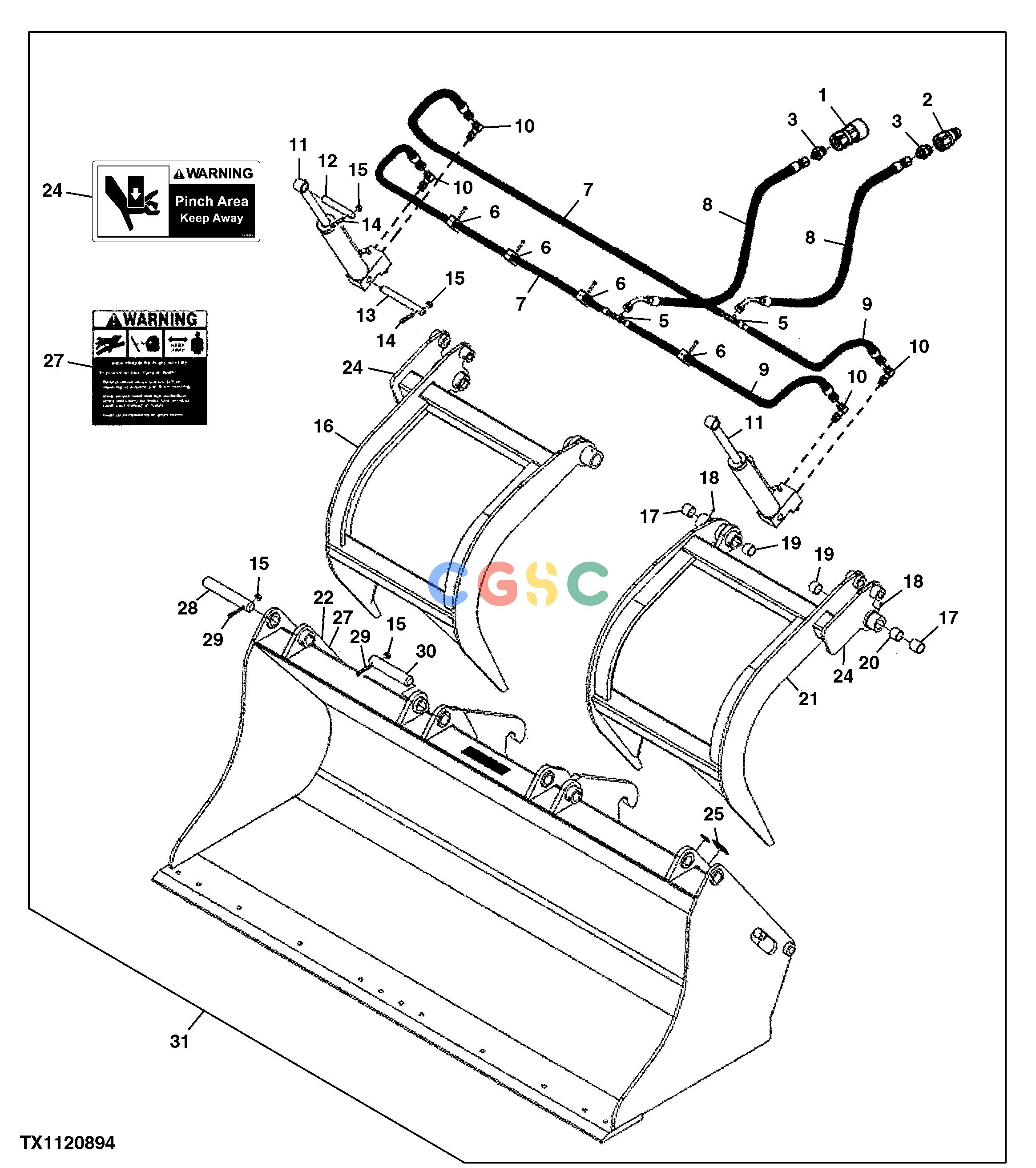 约翰迪尔零件查询310SK TC - BACKHOE, LOADER GRAPPLE BUCKETEPC John Deere online