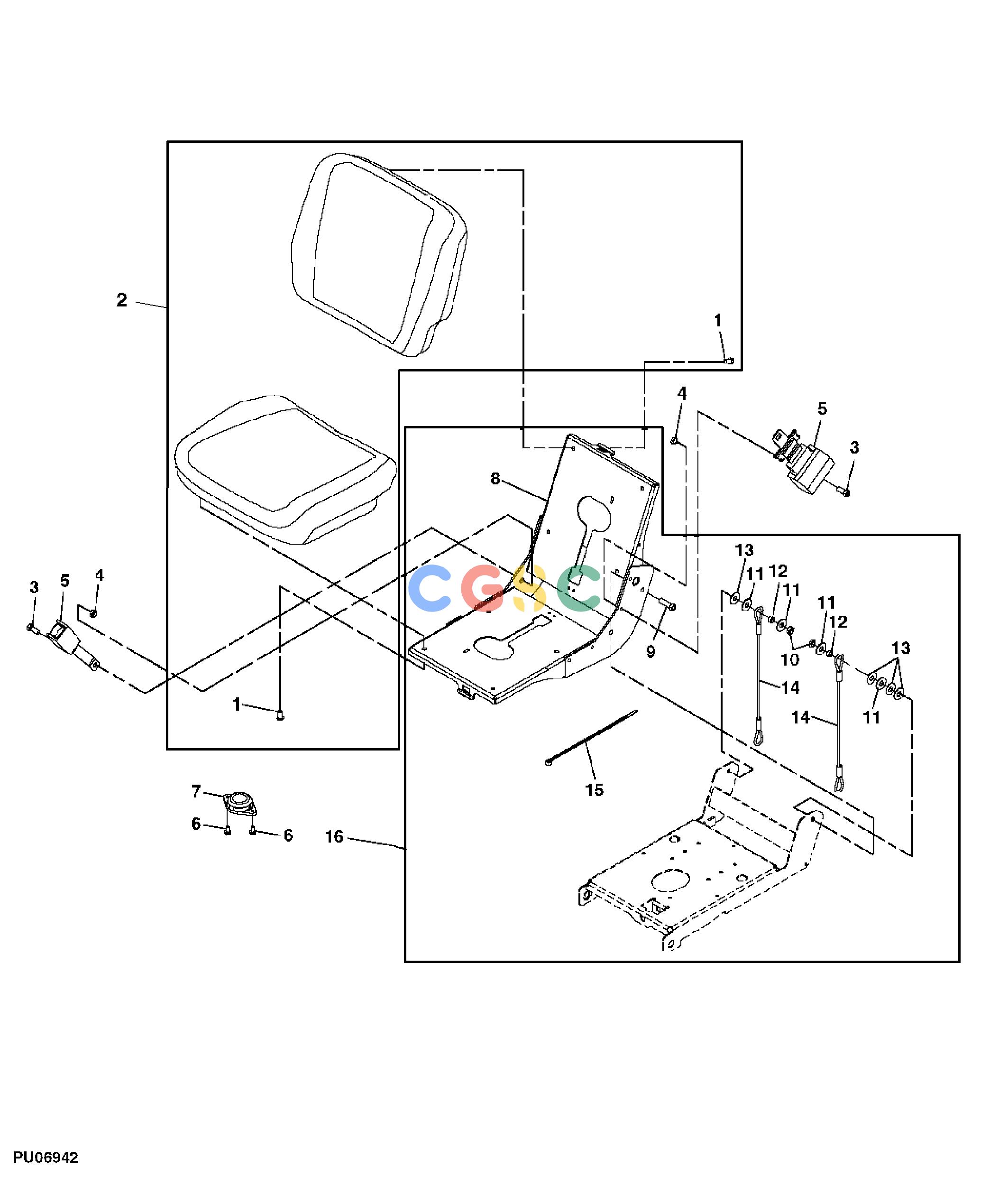约翰迪尔零件查询110 - BACKHOE, LOADER Seat Components ( - 312164)EPC John Deere online