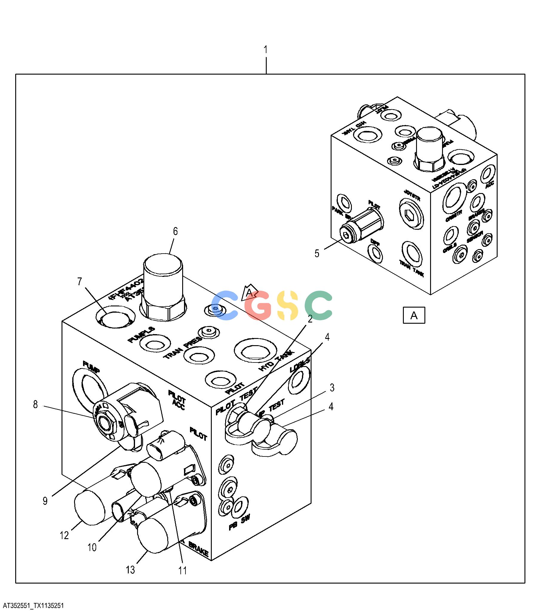 约翰迪尔零件查询524K - LOADER, FOUR-WHEEL DRIVE Pressure Regulator Valve (PRV), Rear DifferentialEPC John Deere online