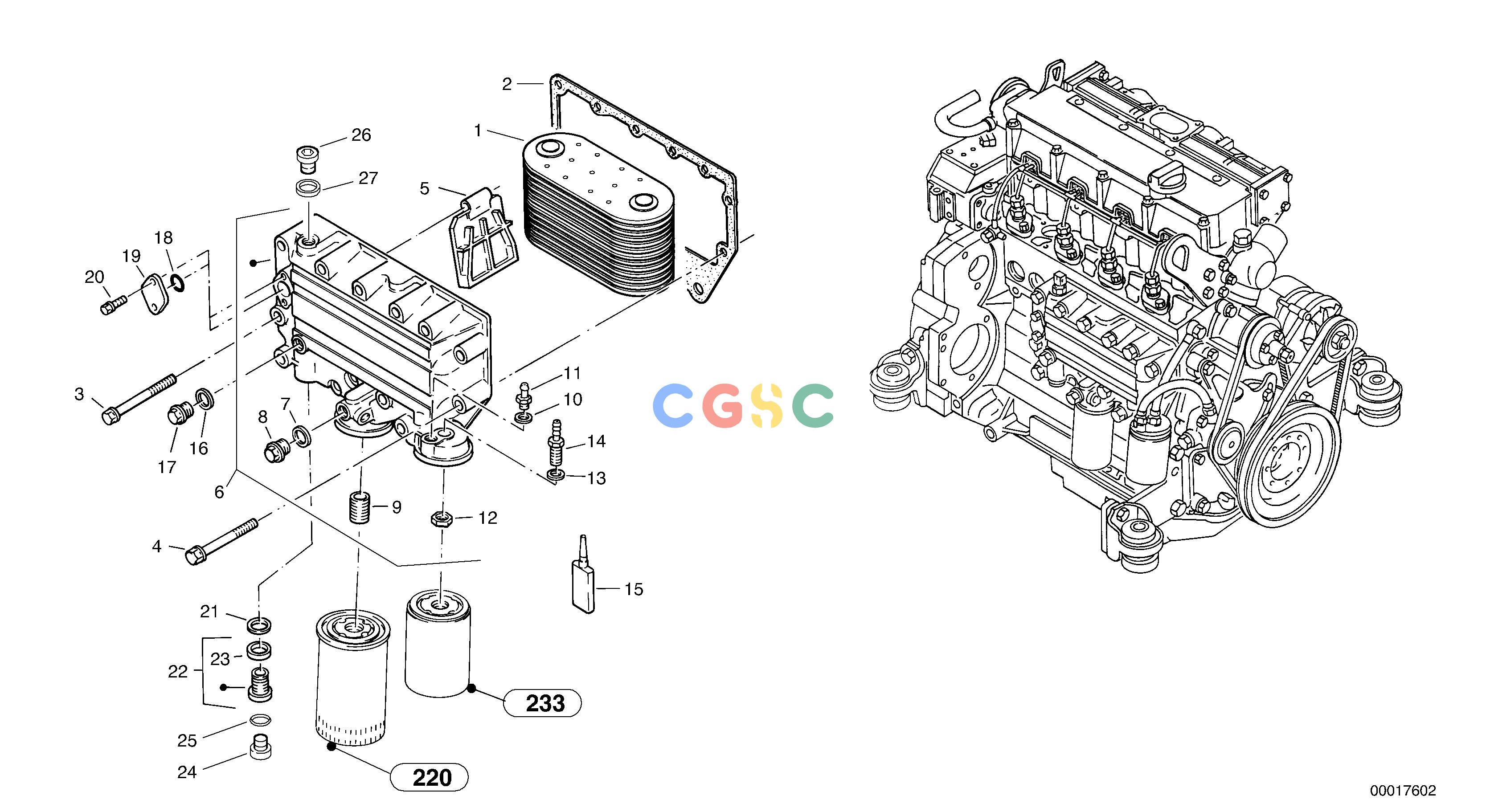 沃尔沃零件查询L45B Engine - oil coolerTYPE 194, 195 SER NO - 14991941001--1951001-NoneNoneNoneAutodata Volvo online