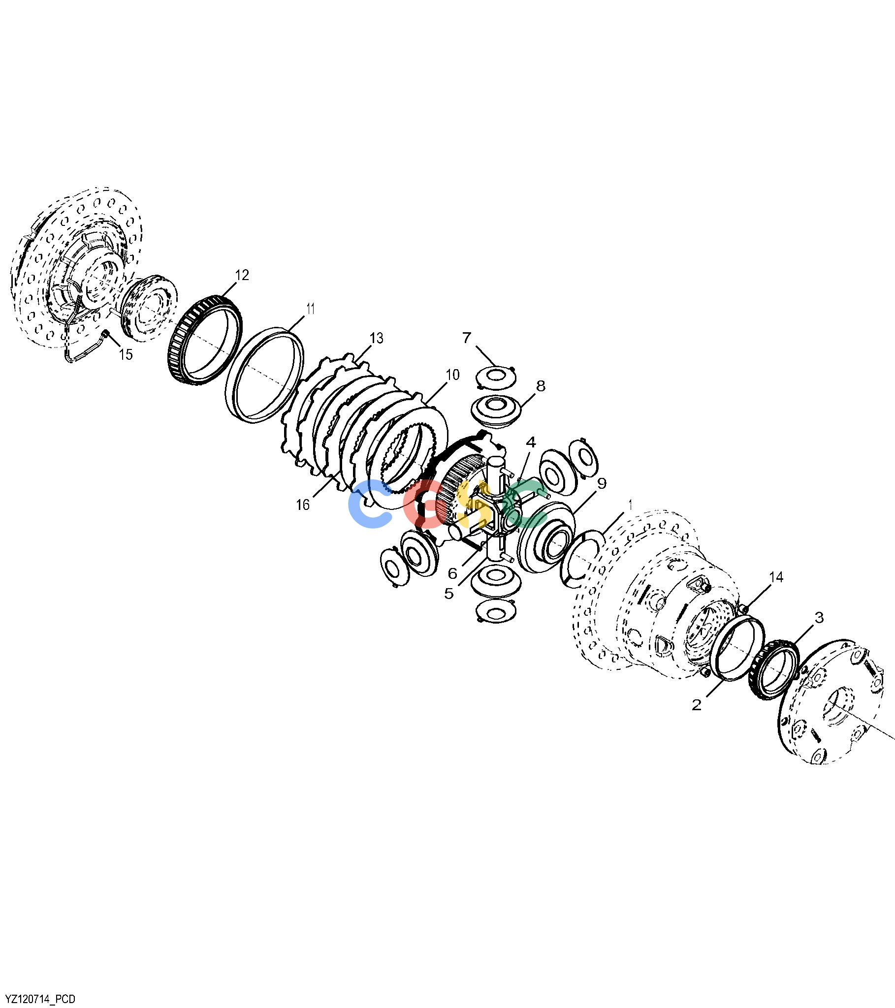 约翰迪尔零件查询YZ18992 - AXLE YZ120714 Differential Lock, Closed CircuitEPC John Deere online