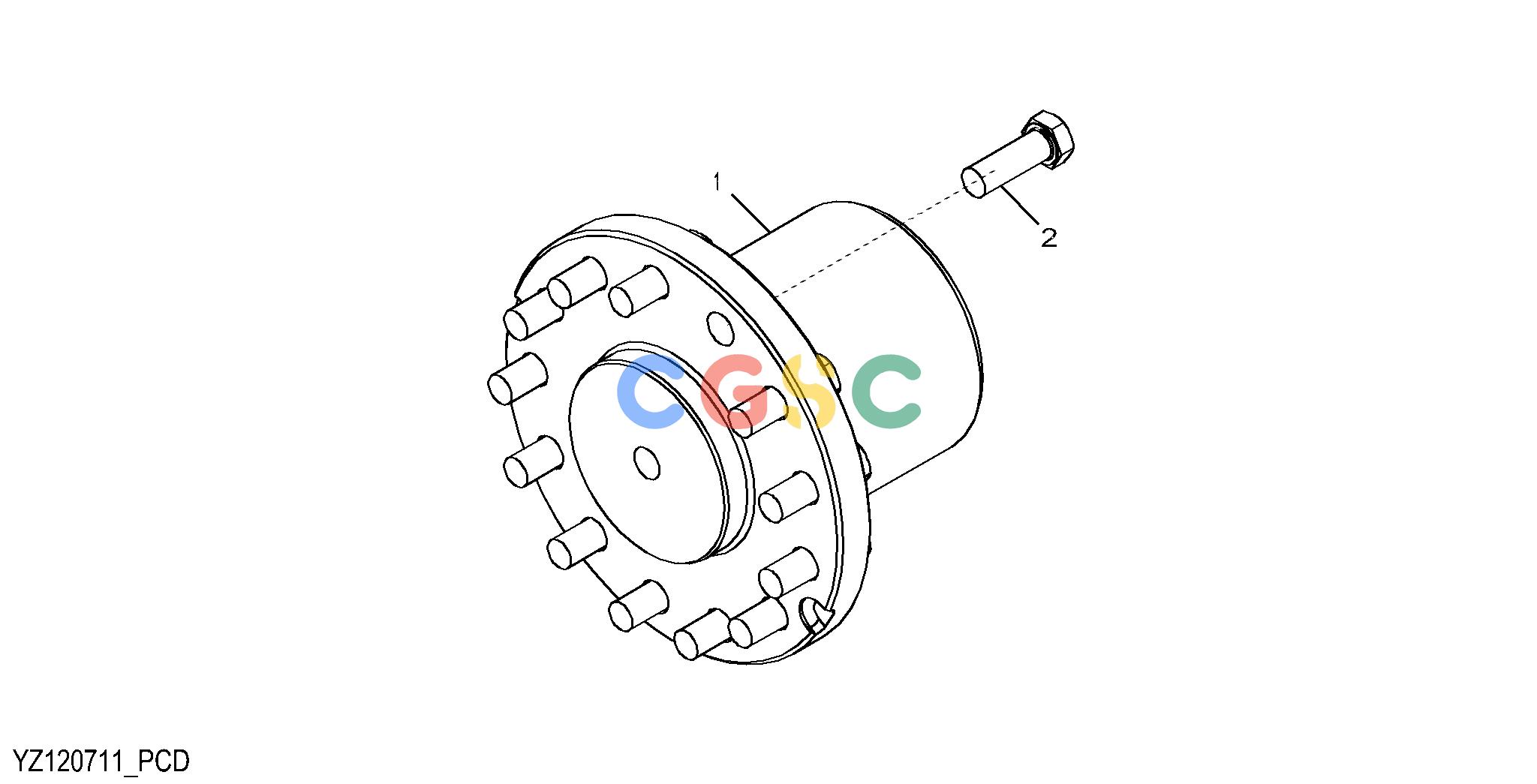 约翰迪尔零件查询YZ18992 - AXLE YZ120711 Pivot Pin, OscEPC John Deere online