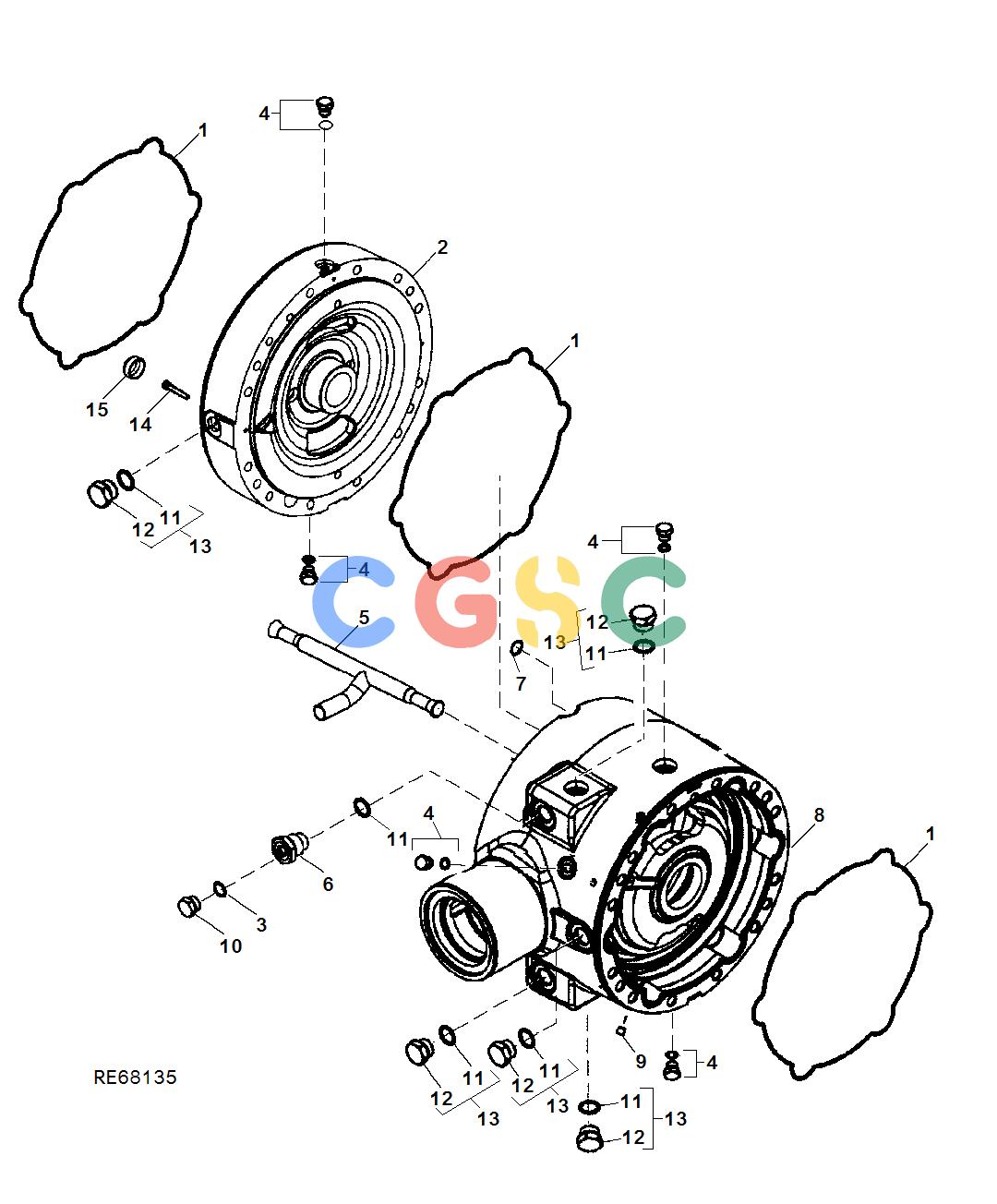 约翰迪尔零件查询RE160302 - AXLE RE68135 Differential Case with Differential Lock, Front Non-OscillatingEPC John Deere online