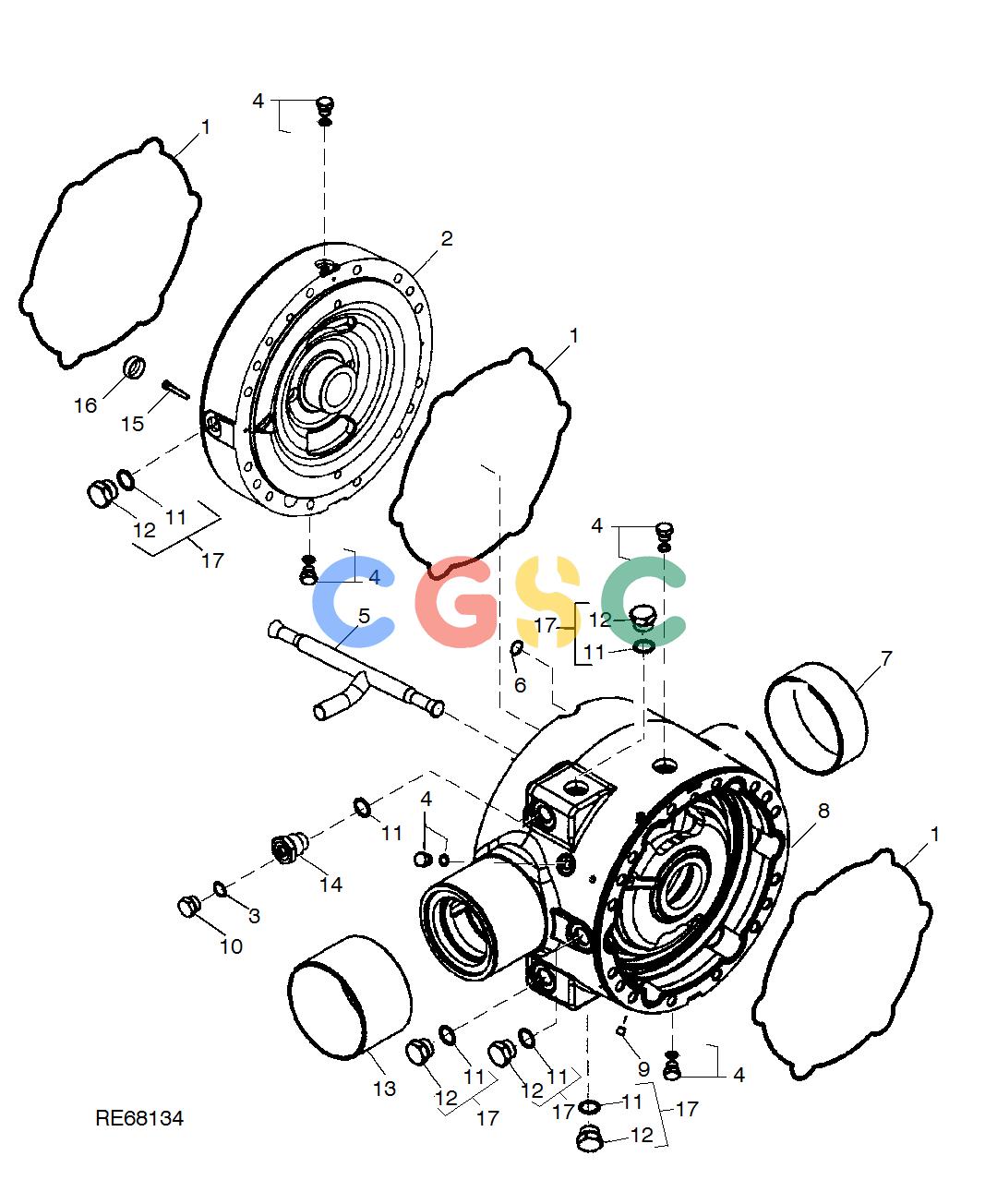 约翰迪尔零件查询RE160302 - AXLE RE68125, RE68134 Differential Case, Rear, Standard and Limited SlipEPC John Deere online