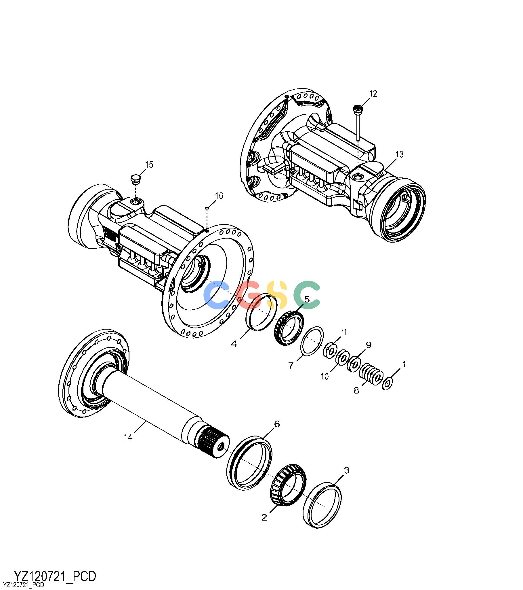 约翰迪尔零件查询RE160302 - AXLE YZ120721 Axle Housing and ShaftEPC John Deere online