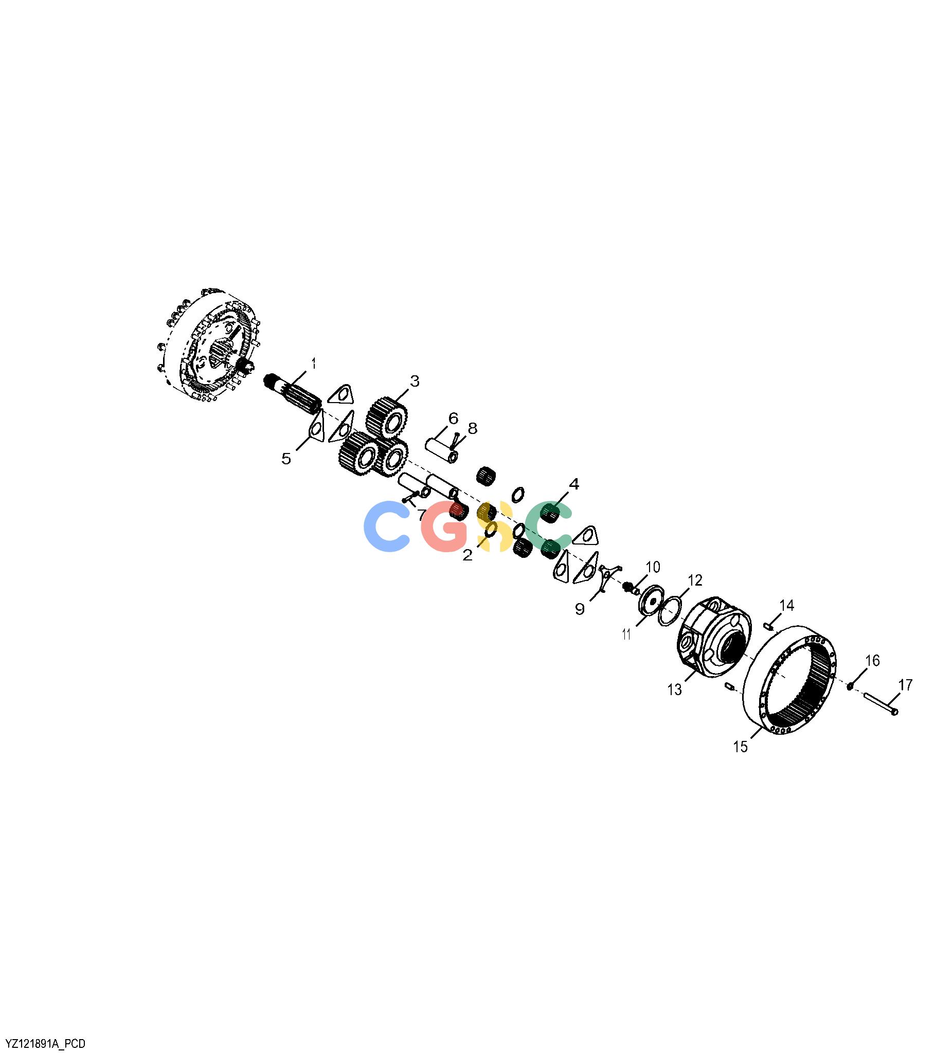 约翰迪尔零件查询1400 - AXLE YZ121891 Final DriveEPC John Deere online