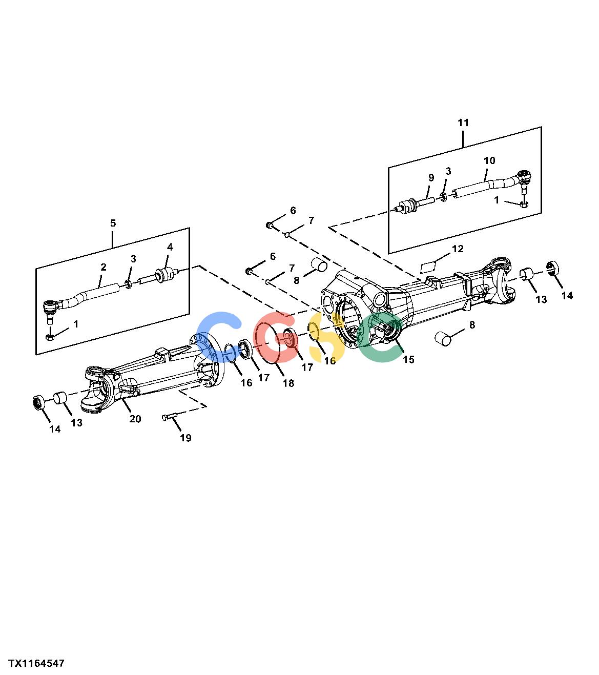 约翰迪尔零件查询410K TC - BACKHOE, LOADER Front Axle Housing with MFWDEPC John Deere online