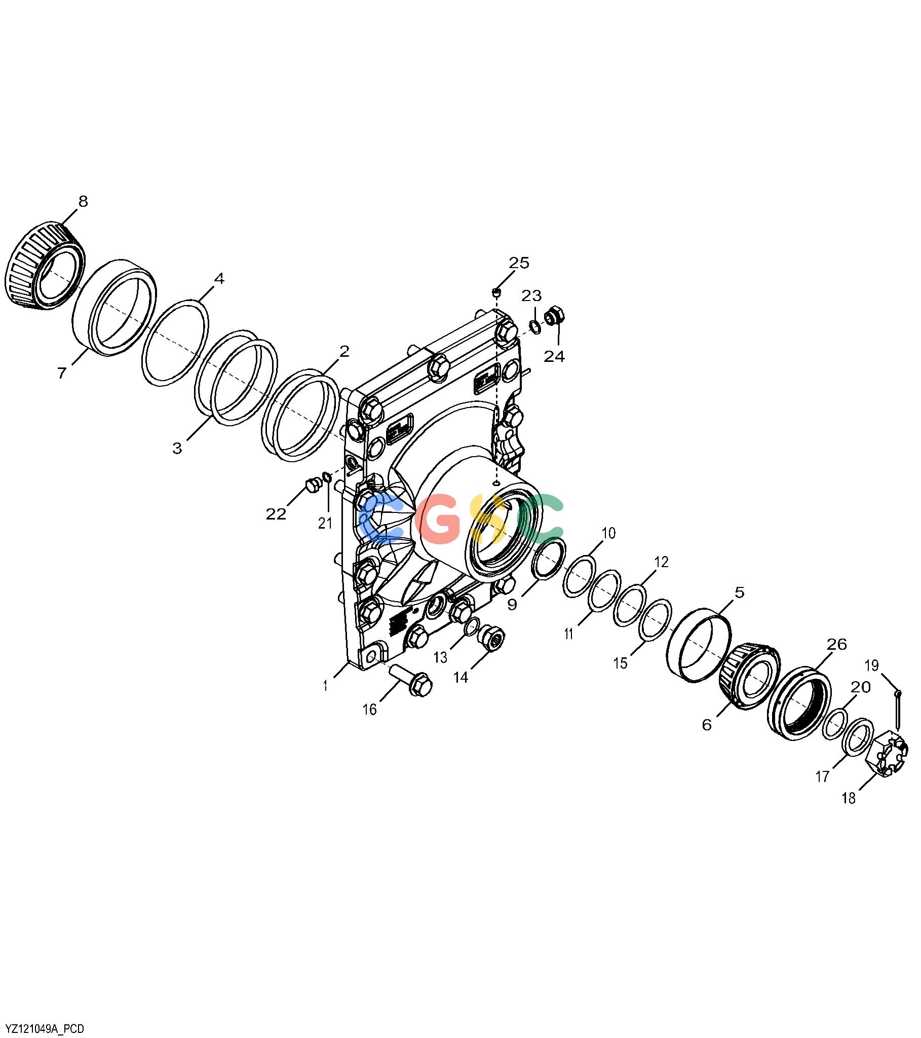 约翰迪尔零件查询RE160302 - AXLE YZ121049 Standard Input Housing, Non- OscillatingEPC John Deere online