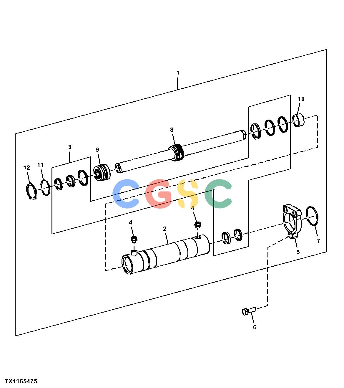 约翰迪尔零件查询410K TC - BACKHOE, LOADER Steering Cylinder and Repair Kit with MFWDEPC John Deere online