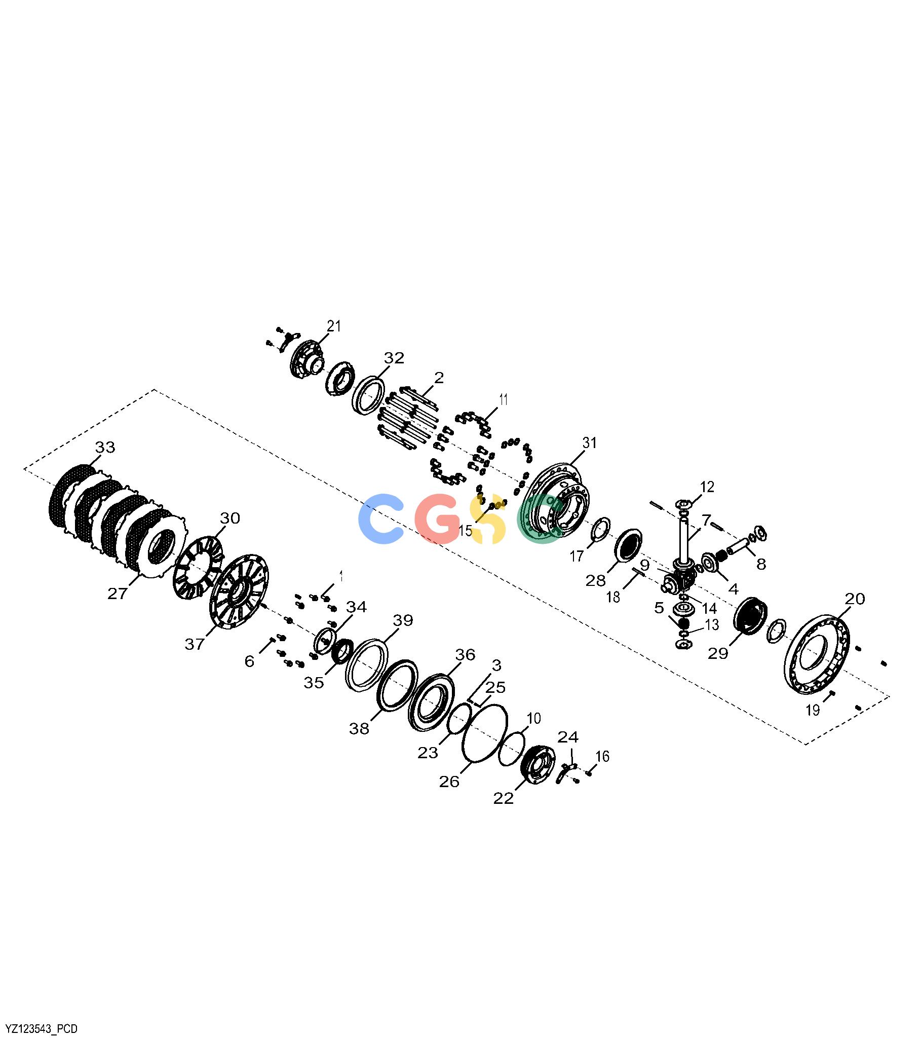 约翰迪尔零件查询1400 - AXLE YZ123543 Differential, LockingEPC John Deere online