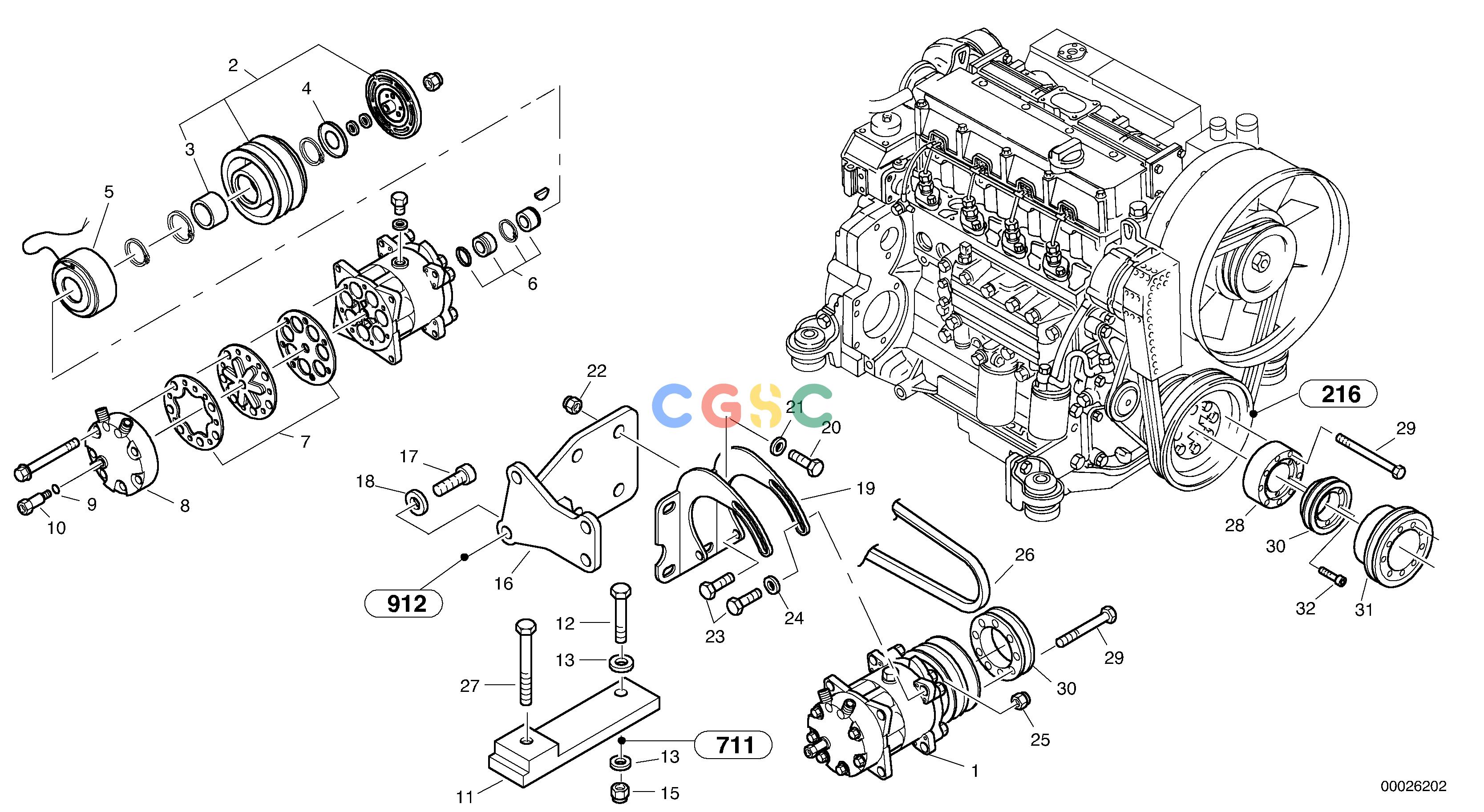沃尔沃零件查询L40 CompressorTYPE 191, 192 SER NO - 10001910001-1920001NoneNoneNoneAutodata Volvo online