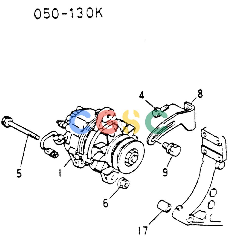 神钢零件查询(MD200C) - EXCAVATOR BTW YQU0701 - YQU2000 (1/80-12/06) (17-065) - ALTERNATOR GENERAL 050-130K Kobelco