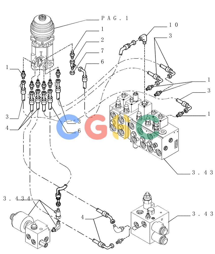 纽荷兰零件查询(DC150.B) - CRAWLER DOZER TIER 2 (3/03-) (3.437[02]) - CONTROL VALVE LINKAGE New Holland Constructuion