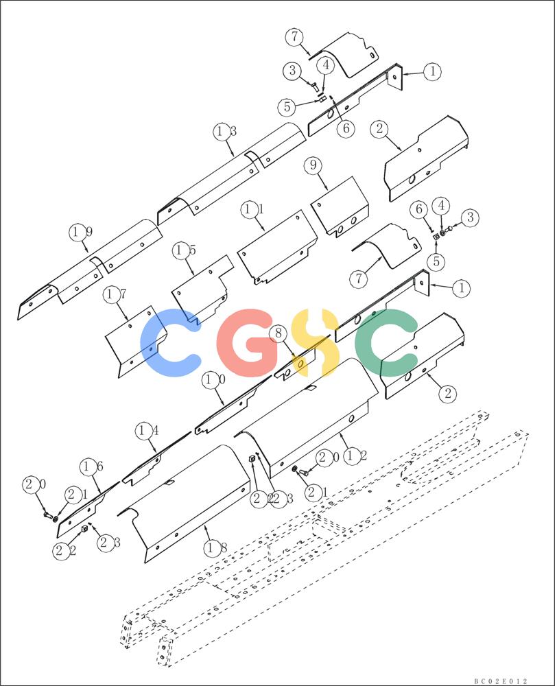 纽荷兰零件查询(DC75) - CRAWLER DOZER (8/04-) (05-02) - FRAME, TRACK - COVERS New Holland Constructuion