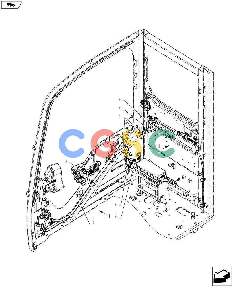纽荷兰零件查询(E135BSRLC) - CRAWLER EXCAVATOR ASN YH06-08001 (01-087[01]) - HARNESS ASSEMBLY, CAB New Holland Constructuion