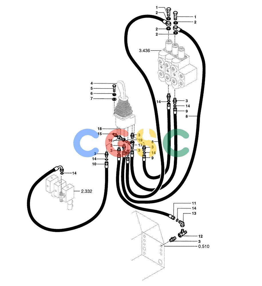 纽荷兰零件查询(DC100) - CRAWLER DOZER (N.A. VERSION) (4/00-) (3.437[01E]) - CONTROL VALVE LINKAGE DC100 STD. S/N 13111230 & UP; LGP S/N 13115069 & UP New Holland Constructuion