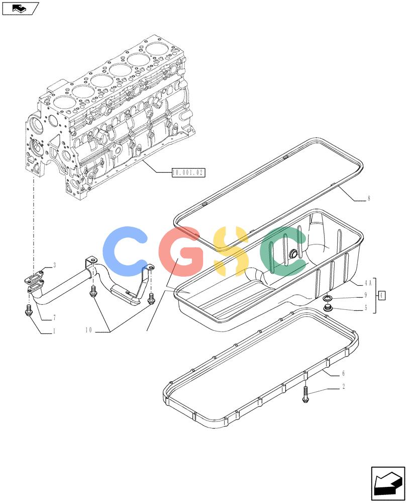 神钢零件查询(F4GE9684R J605) - ENGINE 5801404376 - 84370655 (11/13-) (10.102.01) - ENGINE OIL SUMP (2853310) Kobelco