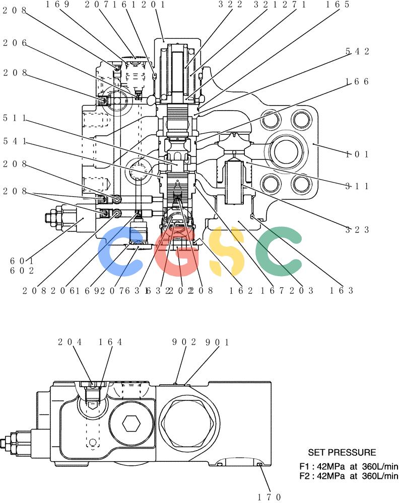 神钢零件查询(200-8) - EXCAVATOR S/N YN11-45001 - (1/06-12/09) (HC900-01-1) - VALVE ASSY, HOLDING Kobelco