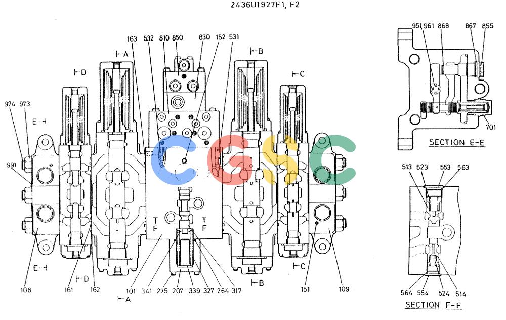 神钢零件查询(MD300LC) - EXCAVATOR BTW YC0101 - YC0300 (1/80-12/06) (08-016[01]) - VALVE ASSY, CONTROL Kobelco