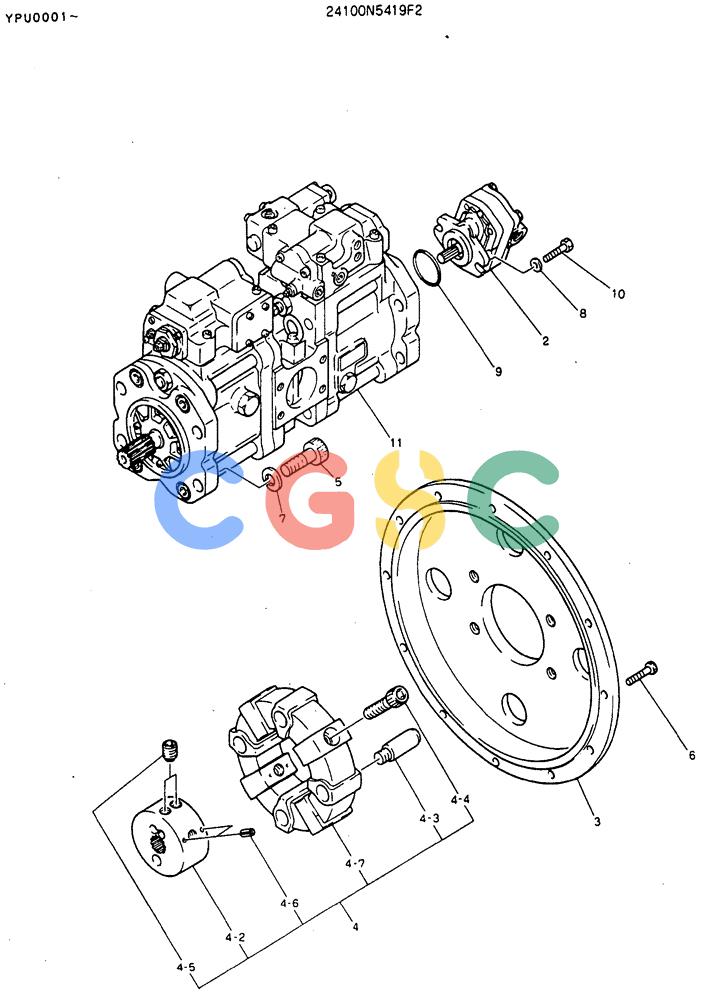 神钢零件查询(MD140BLC) - EXCAVATOR BTW YPU0001 - YPU0300 (1/80-12/06) (05-003) - PUMP ASSY, CONNECT Kobelco