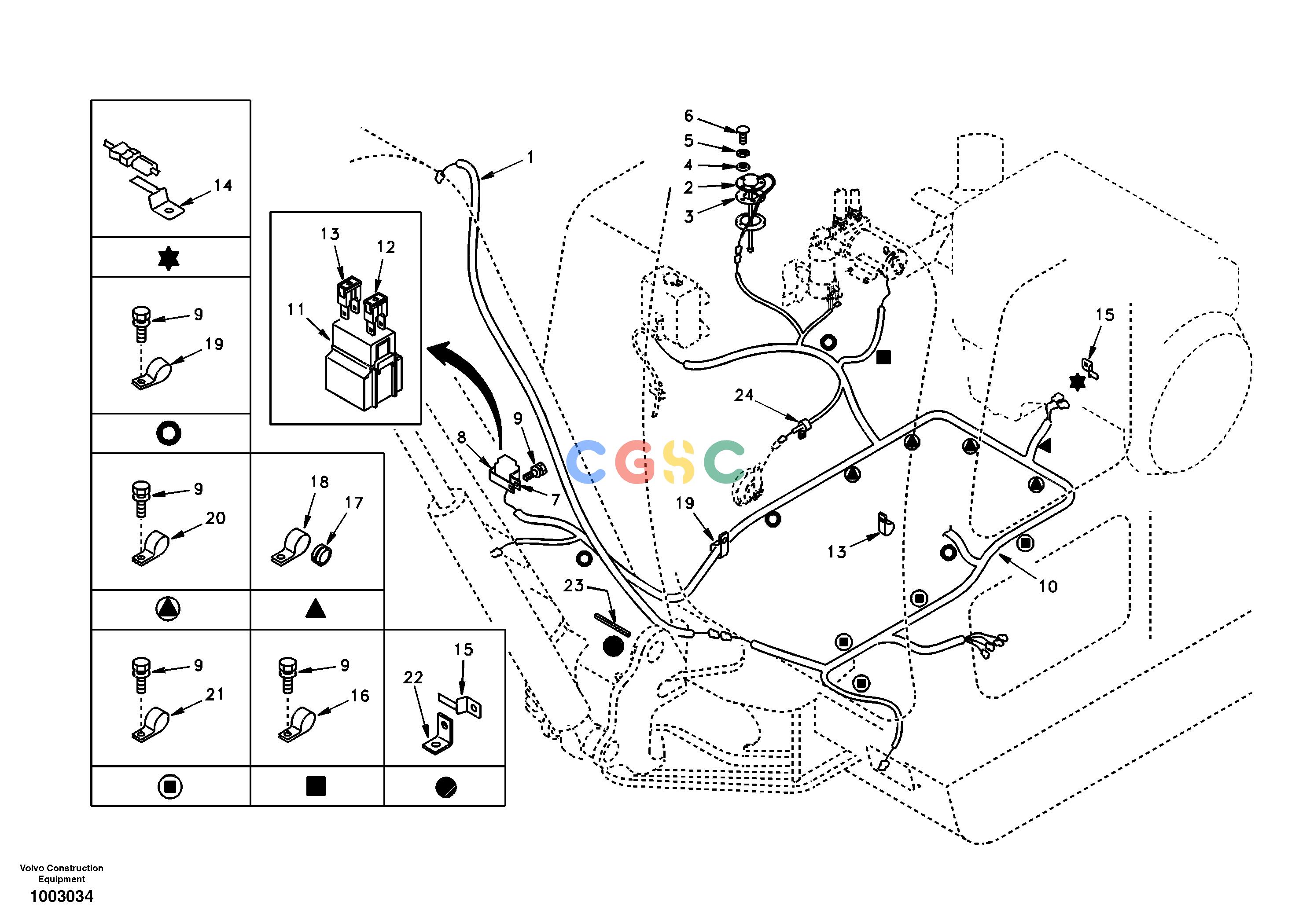 沃尔沃零件查询EC55 Cable and wire harness, mainSER NO 5001-AL00A001-AL24A002NoneNoneNoneAutodata Volvo online