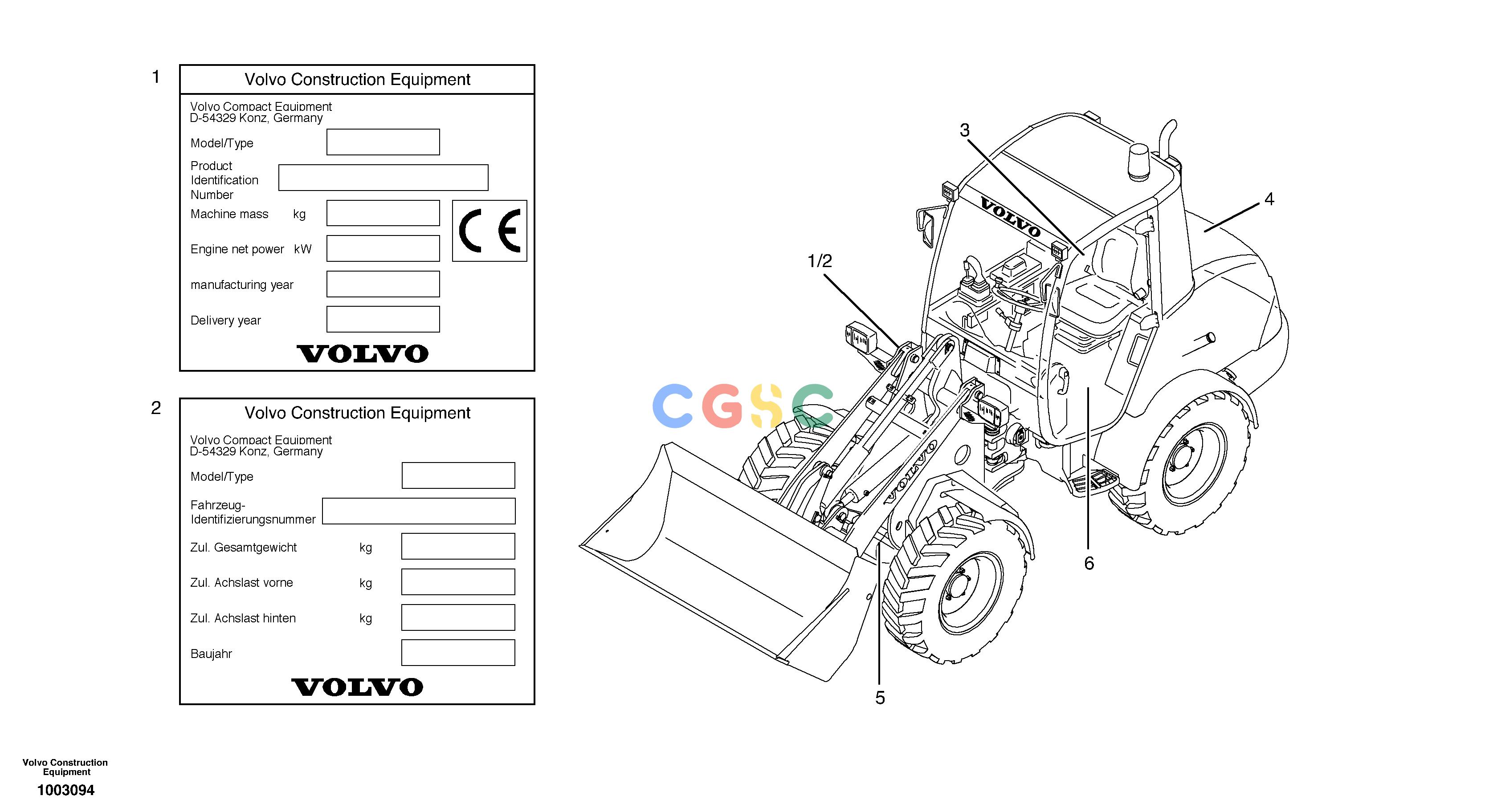 沃尔沃零件查询L25B Product identification plateTYPE 175, S/N 0500 - TYPE 176, S/N 0001 - NoneNoneNoneAutodata Volvo online