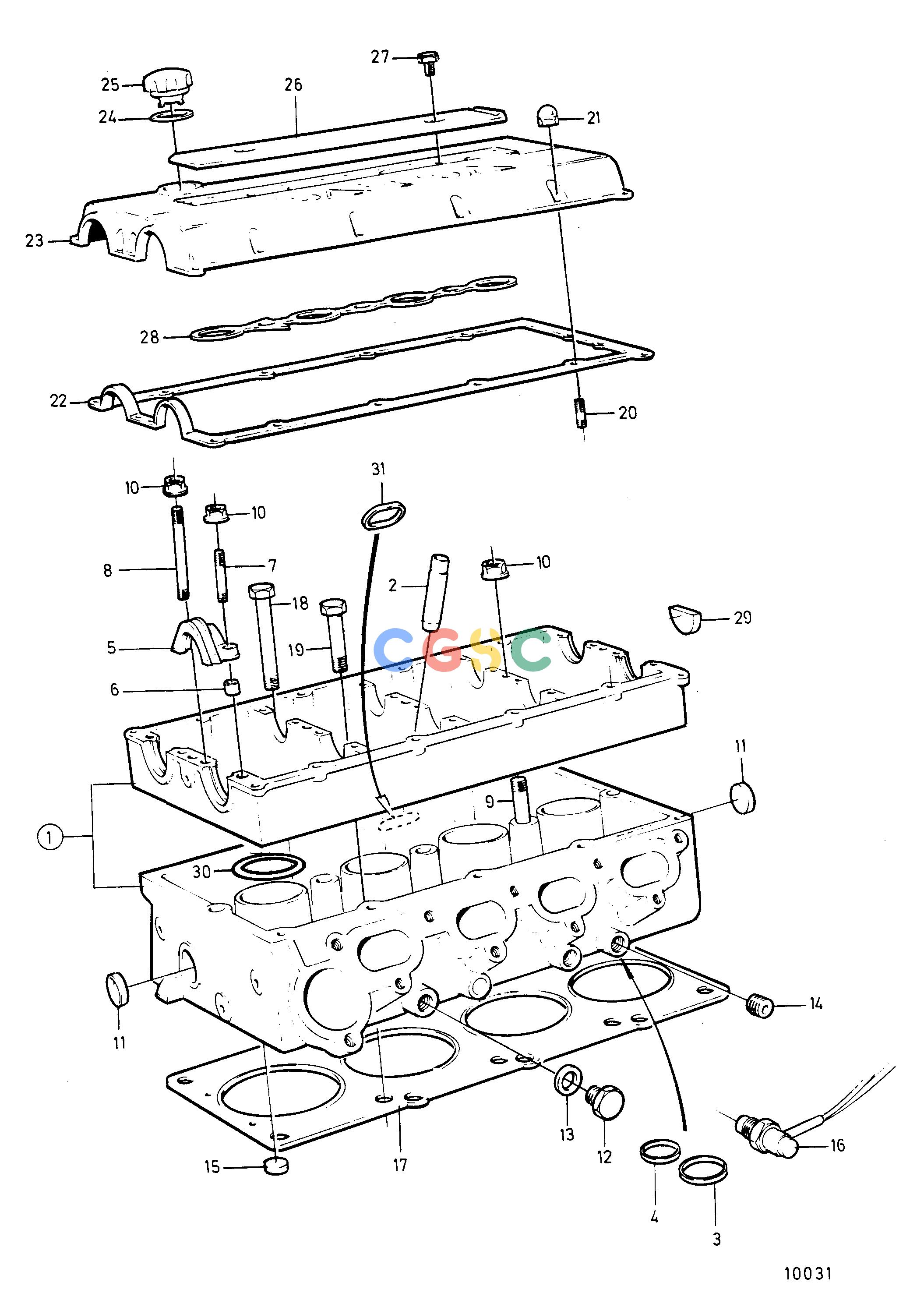 沃尔沃零件查询251AEngineCylinder HeadEPC Volvo Penta Parts catalog